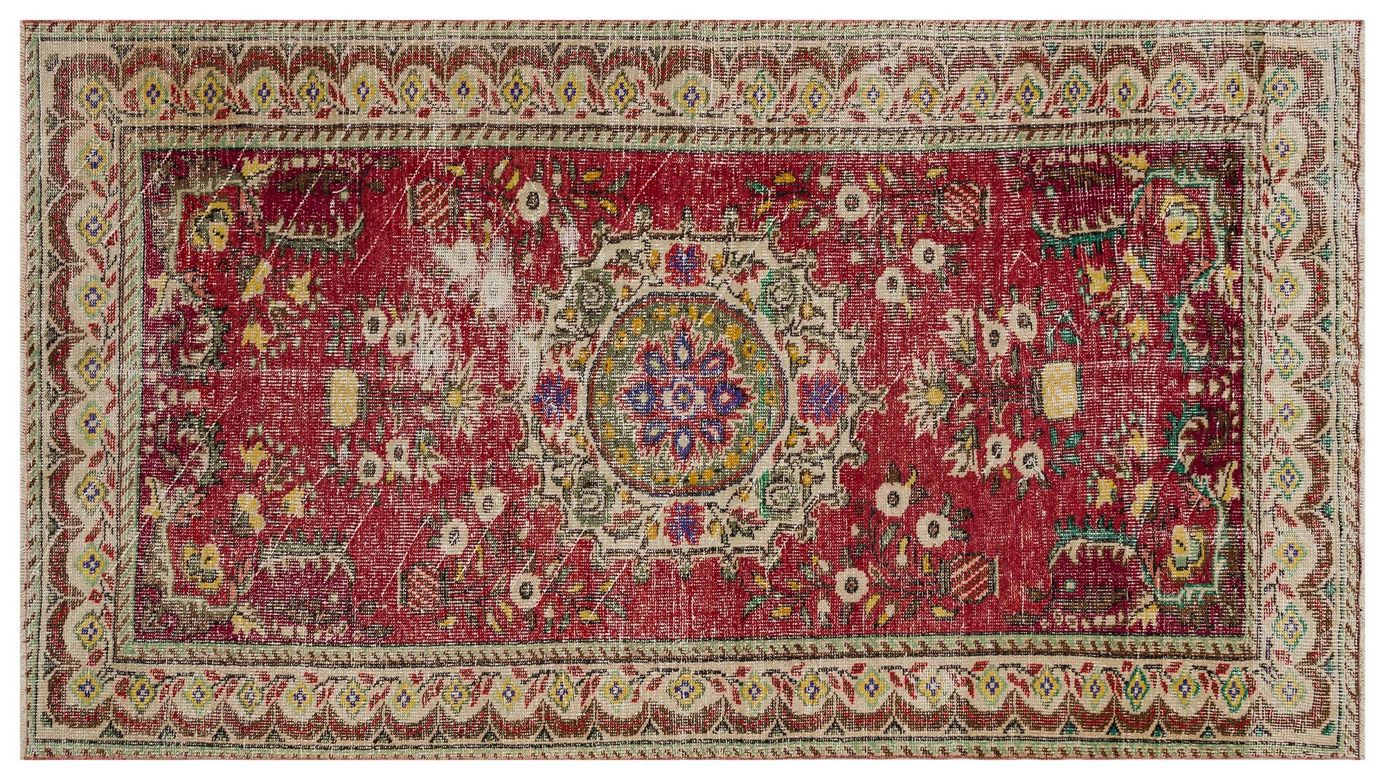 Vintage Distressed Hand-Woven Rug — detail view 3, handmade vintage rug