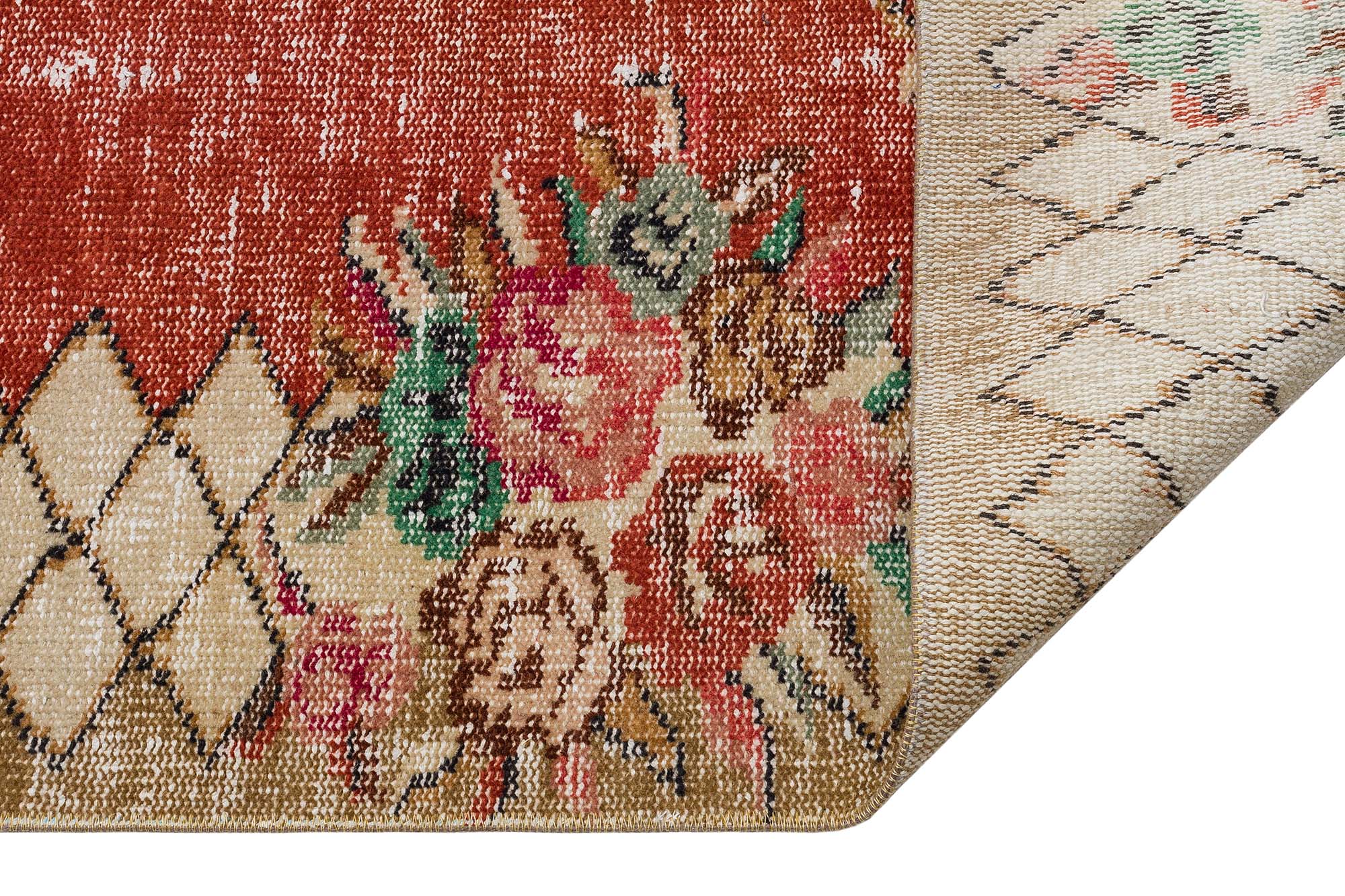 Distressed Vintage Rug — detail view 4, handmade vintage rug