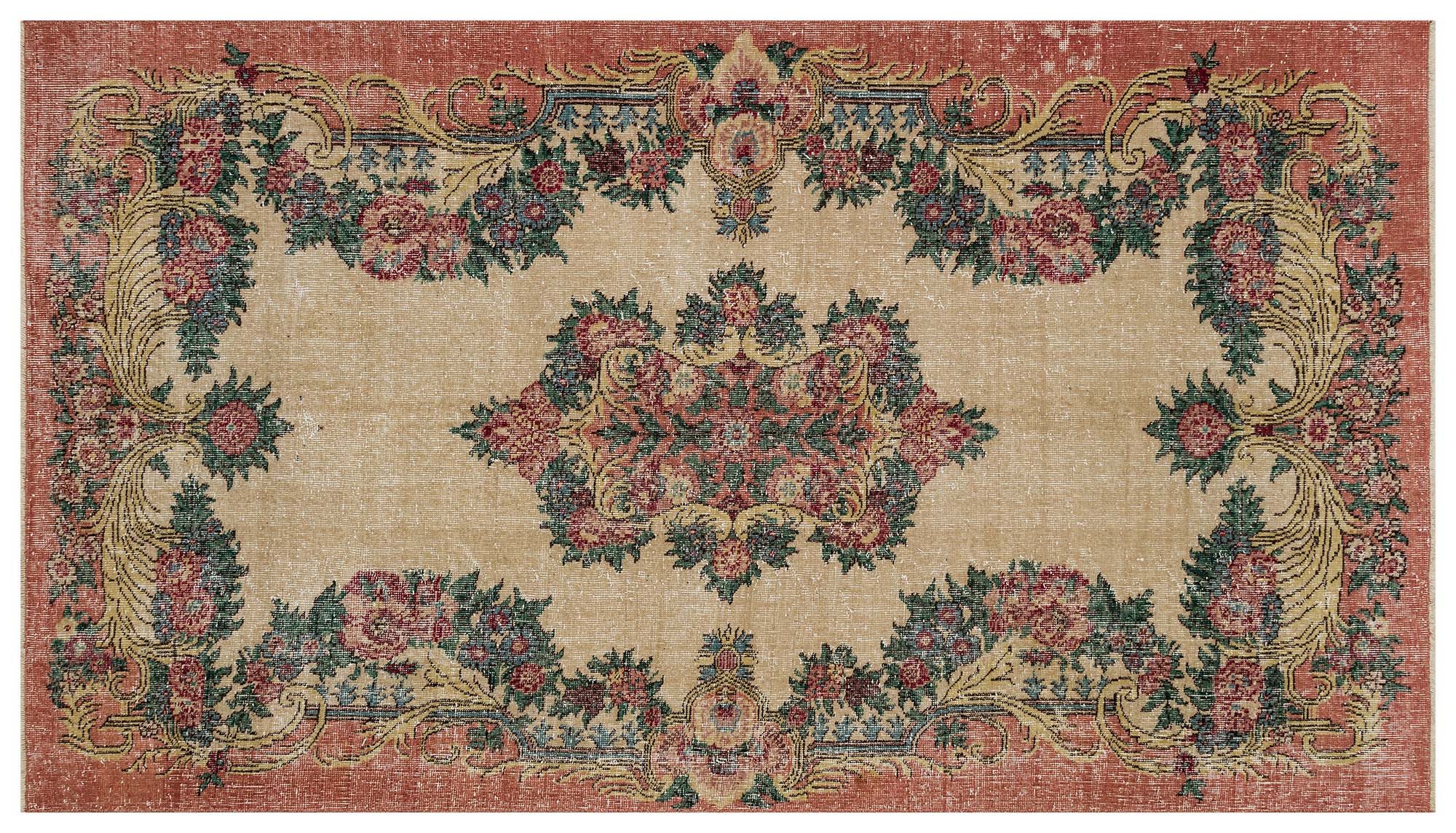 Distressed Hand-Woven Vintage Rug — detail view 3, handmade vintage rug