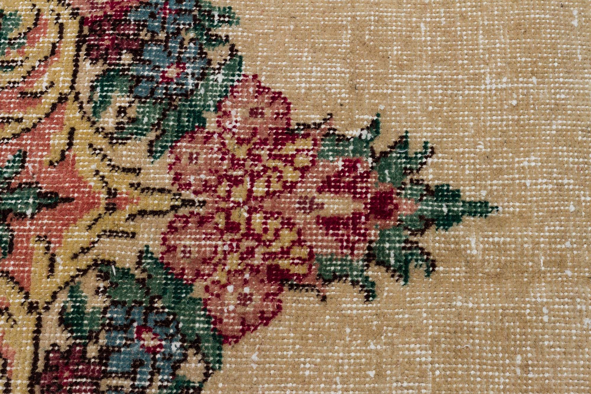 Distressed Hand-Woven Vintage Rug — detail view 5, handmade vintage rug