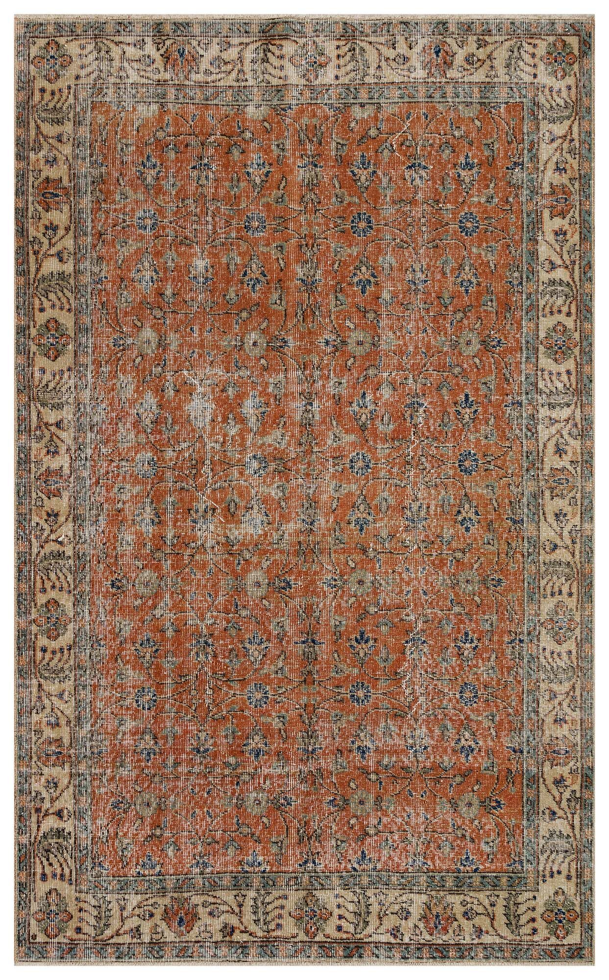 Distressed Vintage Handwoven Rug — detail view 2, handmade vintage rug
