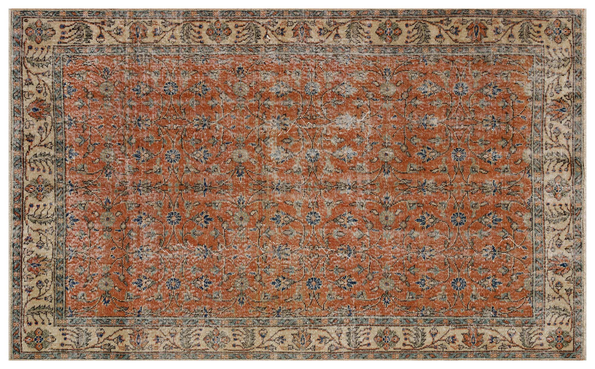 Distressed Vintage Handwoven Rug — detail view 3, handmade vintage rug
