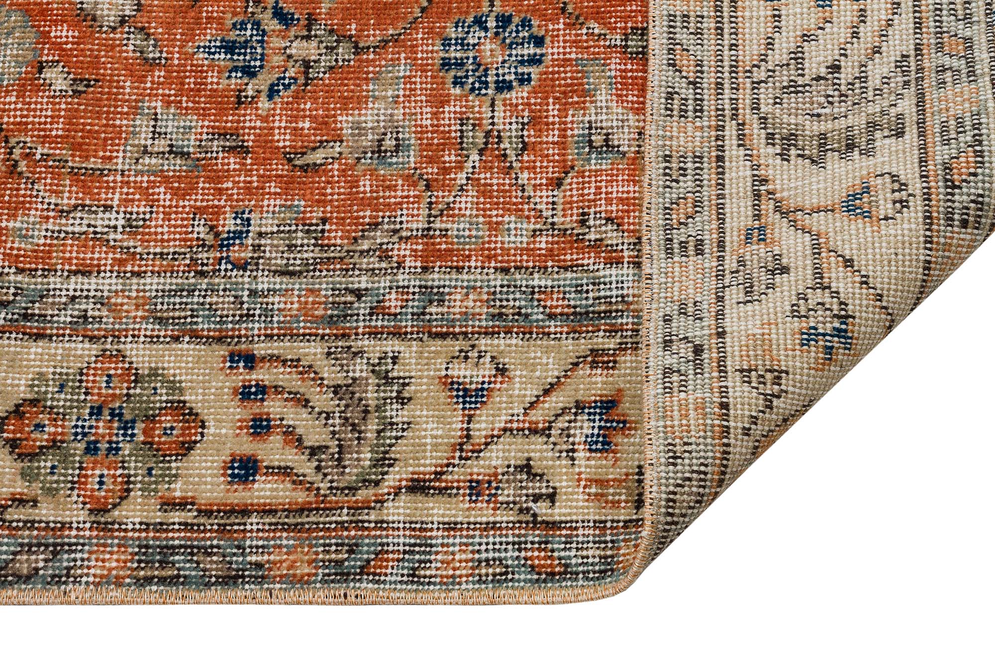 Distressed Vintage Handwoven Rug — detail view 4, handmade vintage rug