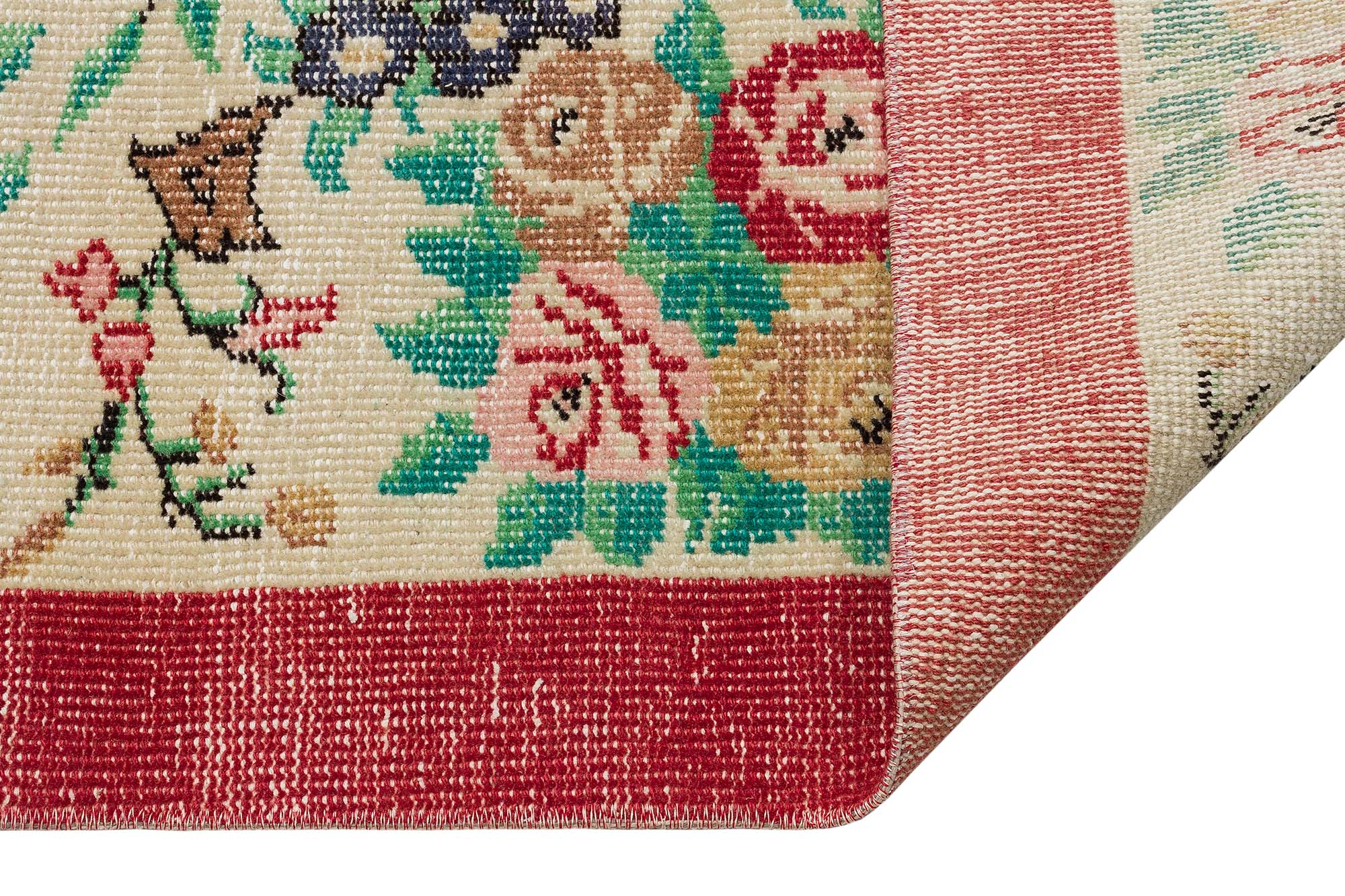 Vintage Distressed Hand-Woven Rug — detail view 4, handmade vintage rug
