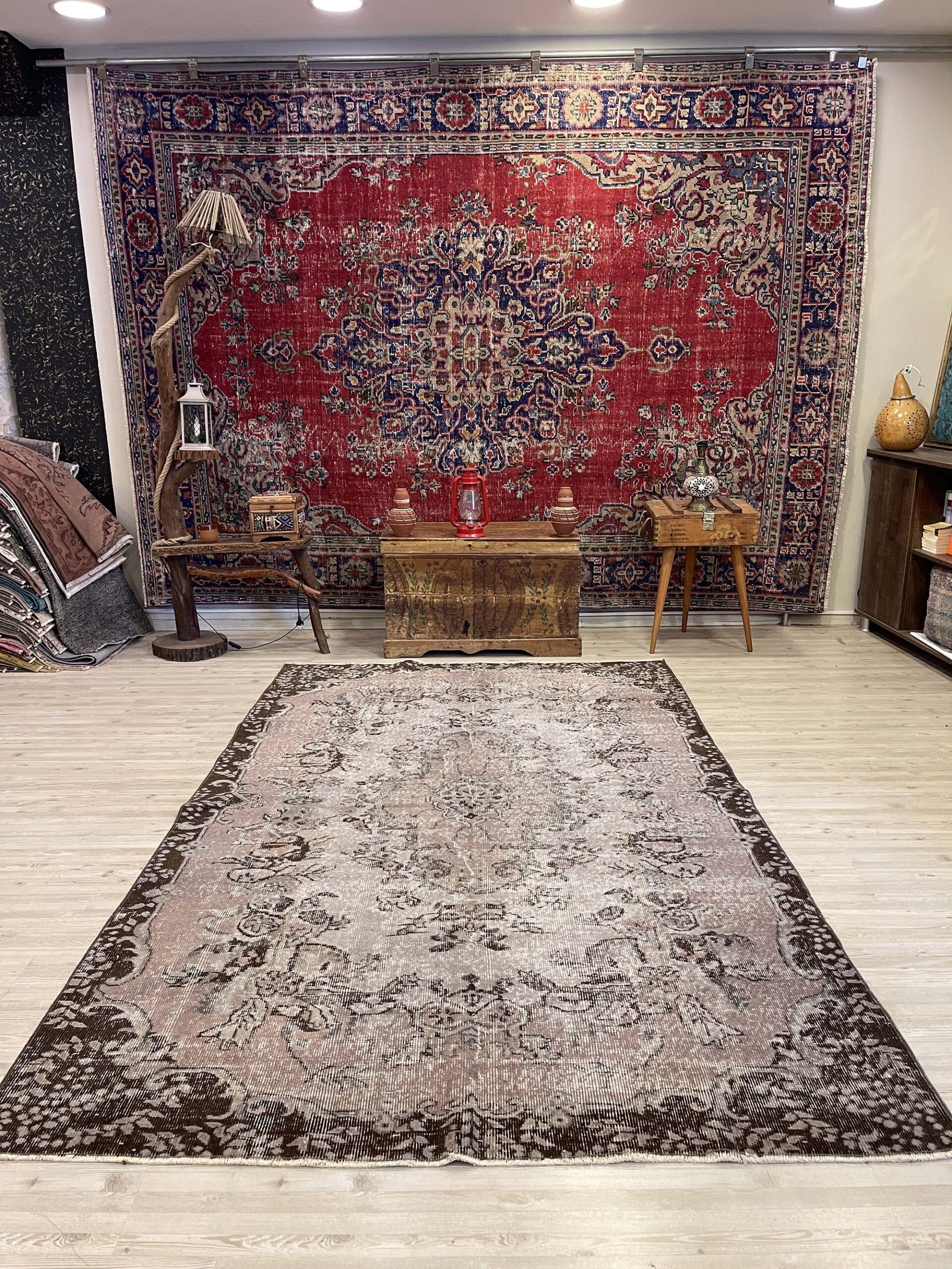 Vintage Handwoven Rug, Distressed — detail view 5, handmade vintage rug