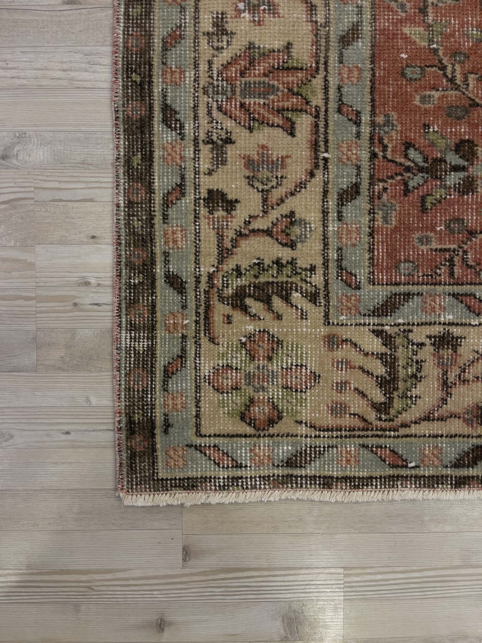 Distressed Handwoven Vintage Rug — detail view 4, handmade vintage rug