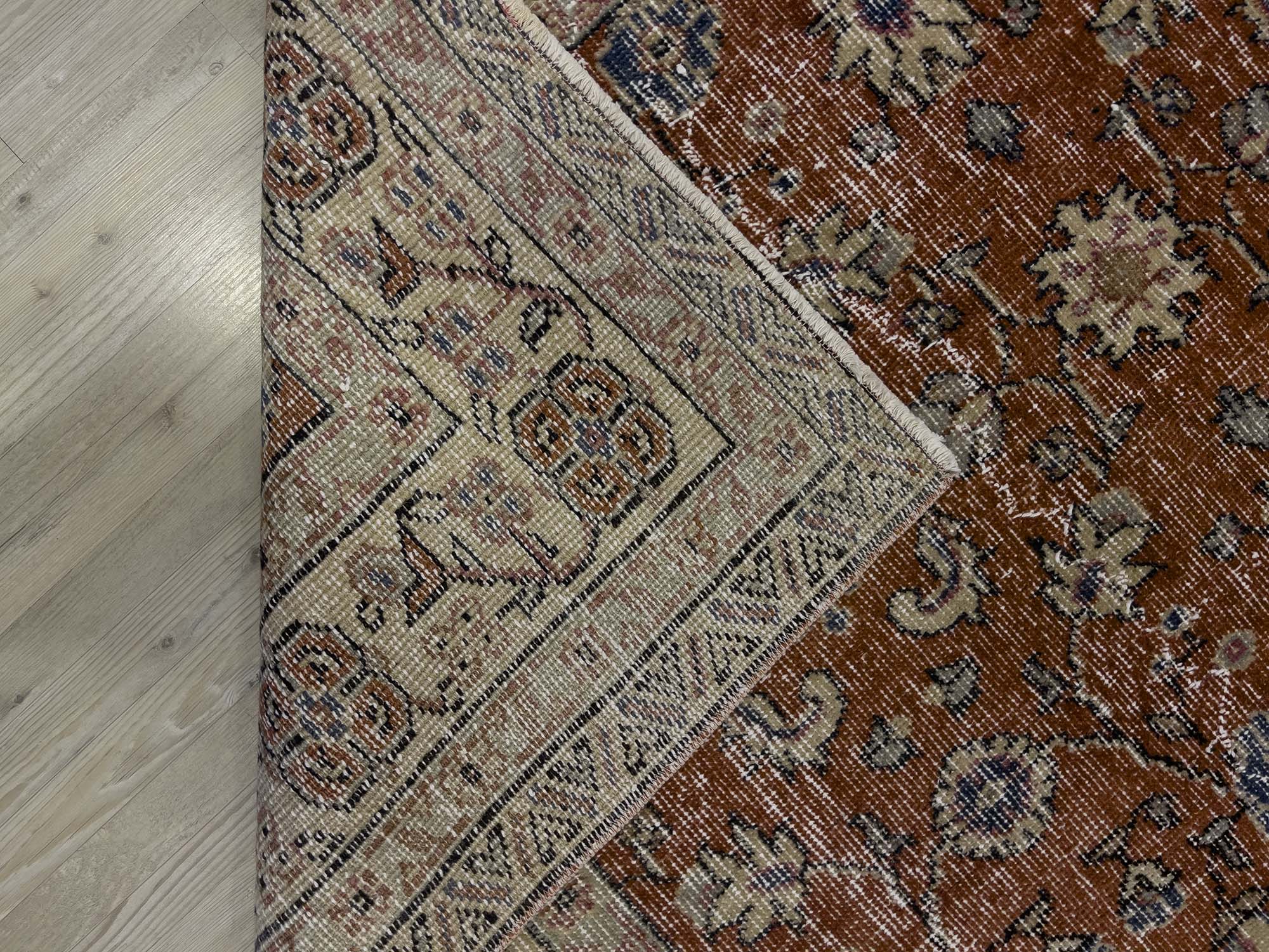 Vintage Distressed Hand-Woven Rug — detail view 2, handmade vintage rug