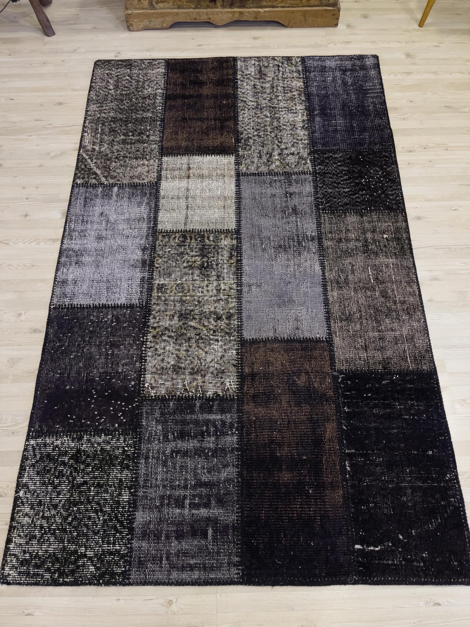 A Unique and Beautiful Handmade Patchwork Rug — detail view 4, handmade vintage rug