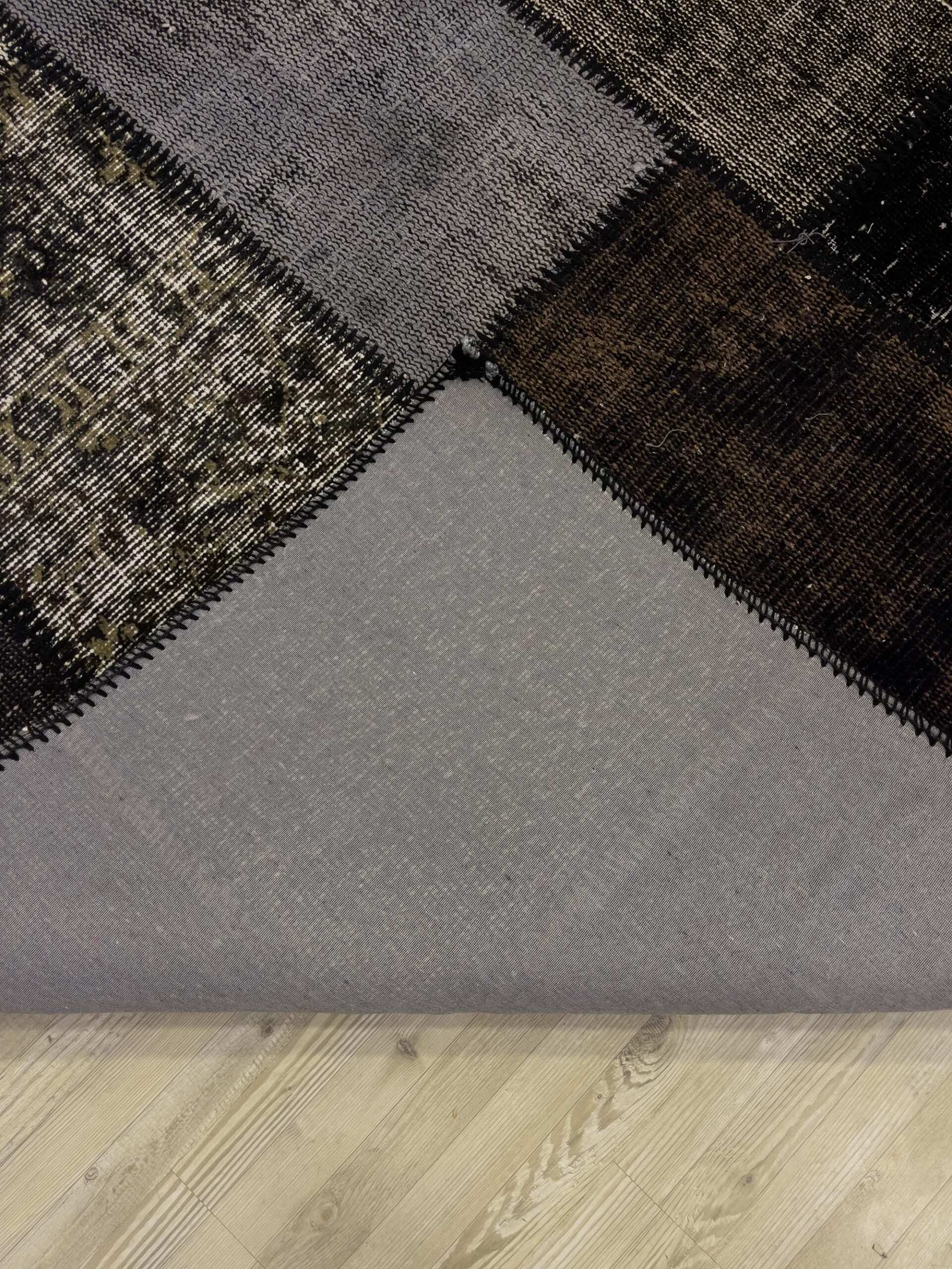 A Unique and Beautiful Handmade Patchwork Rug — detail view 5, handmade vintage rug