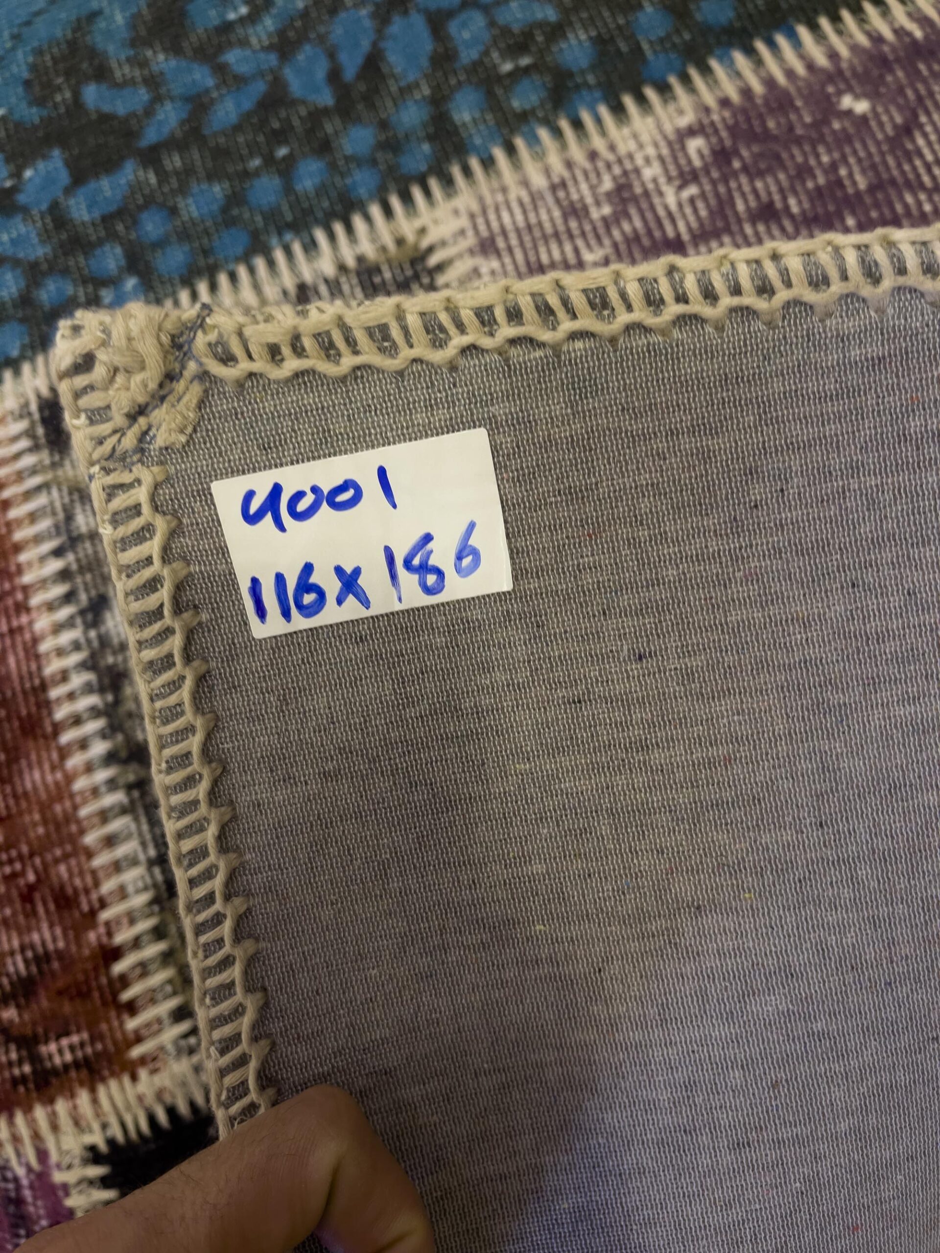 Modern, One-of-a-Kind Custom Patchwork Rug — detail view 2, handmade vintage rug