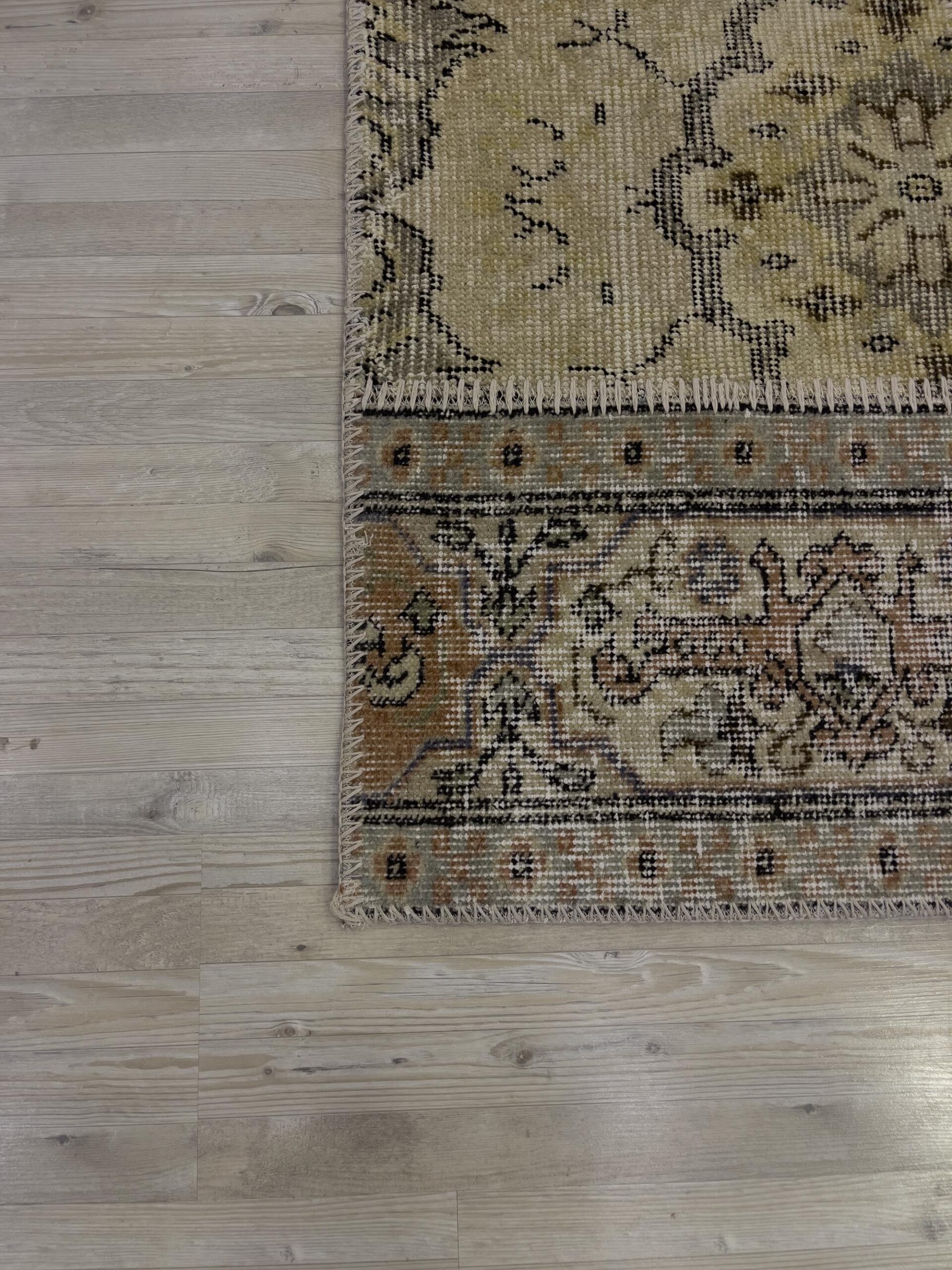 Hand-Woven Distressed Special Patchwork Rug — detail view 5, handmade vintage rug