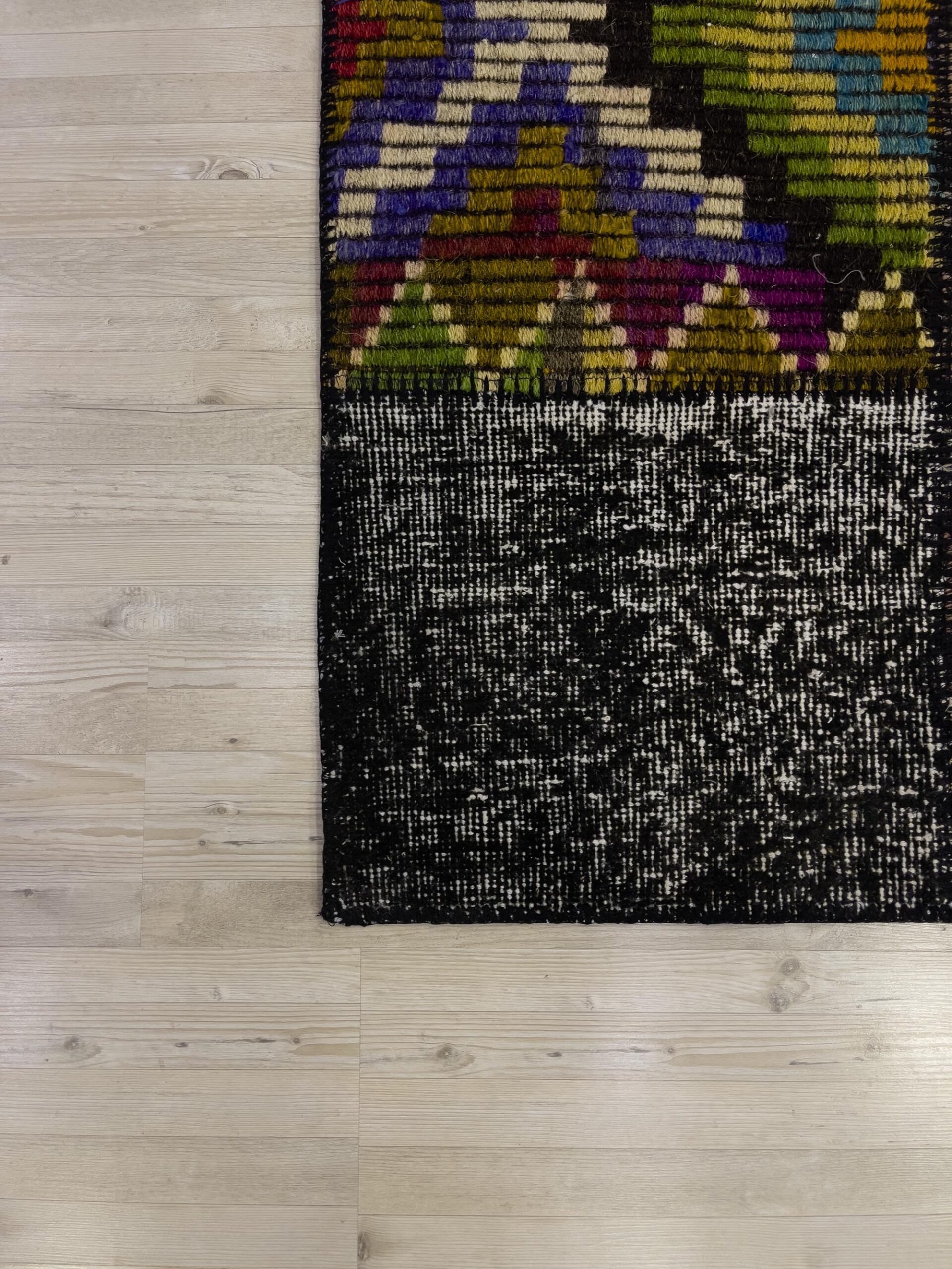 Modern, One-of-a-Kind Custom Patchwork Rug — detail view 4, handmade vintage rug