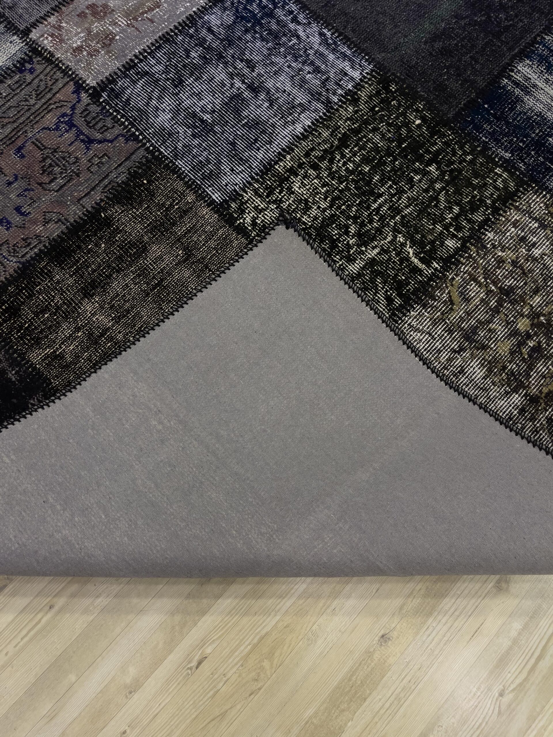 A Unique and Beautiful Handmade Patchwork Rug — detail view 5, handmade vintage rug