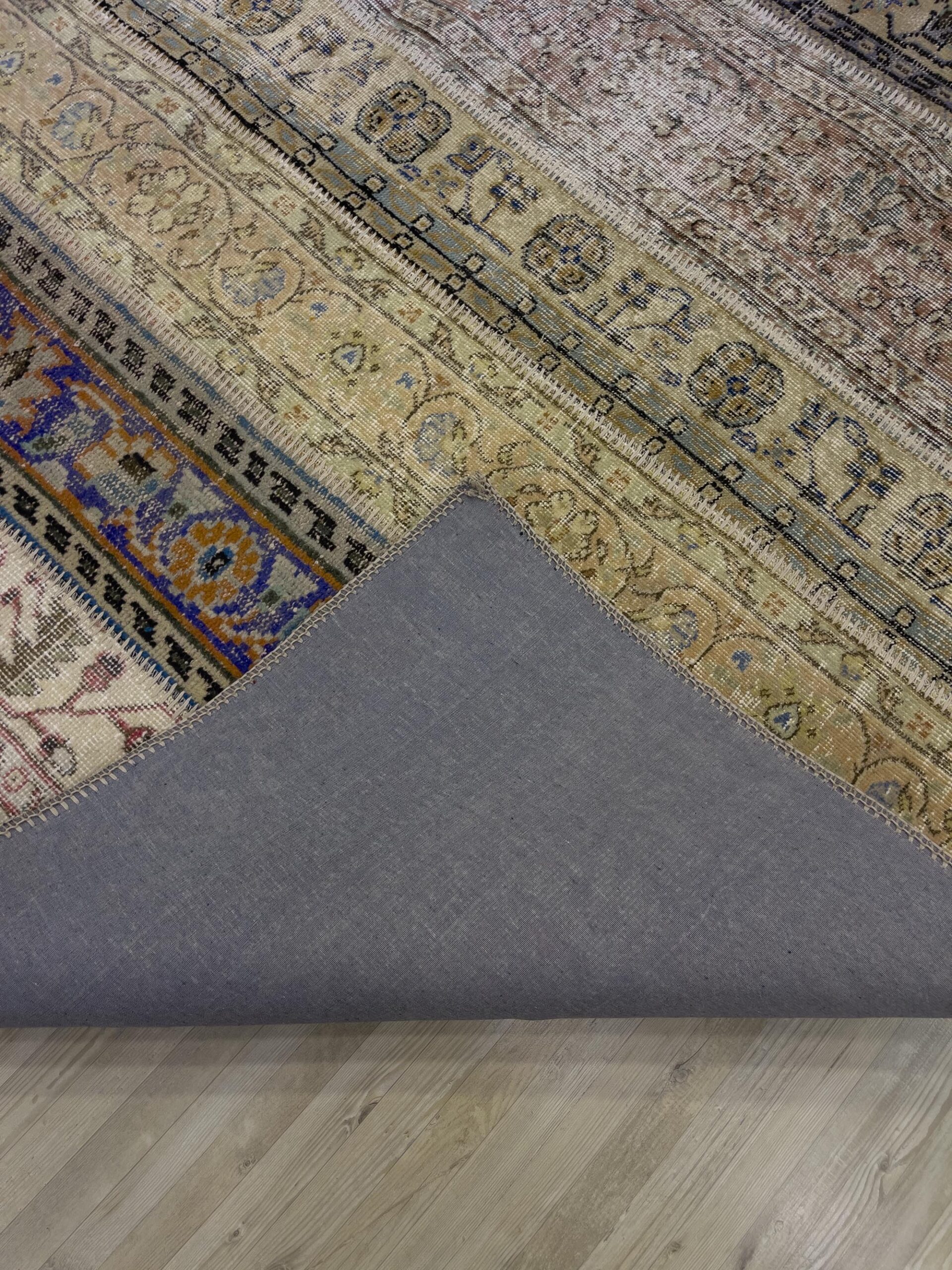 Modern, One-of-a-Kind Custom Patchwork Rug — detail view 5, handmade vintage rug