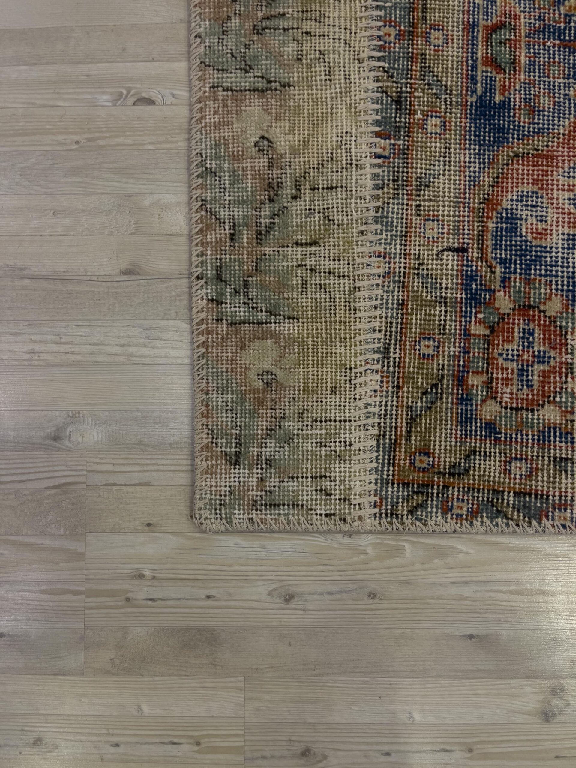 Unique Hand-Woven Patchwork Rug — detail view 4, handmade vintage rug