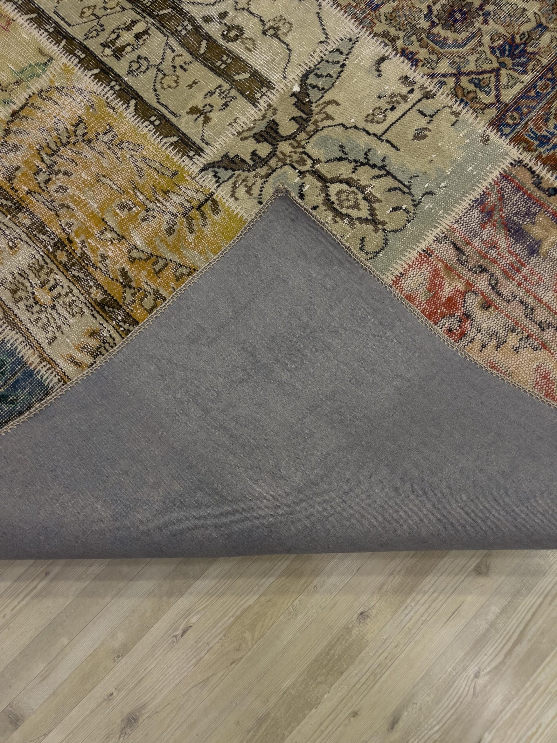 Handmade Patchwork Elegant Design Rug — detail view 2, handmade vintage rug