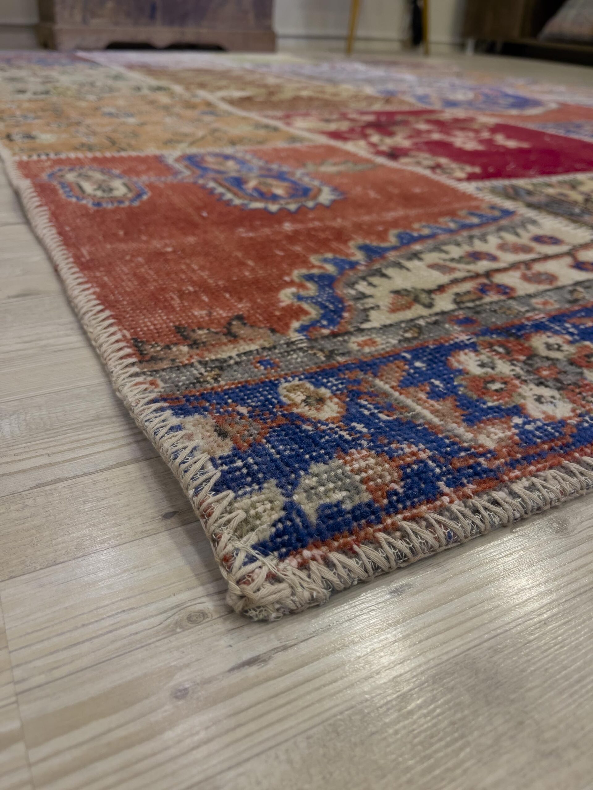 Handmade Patchwork Elegant Design Rug — detail view 5, handmade vintage rug