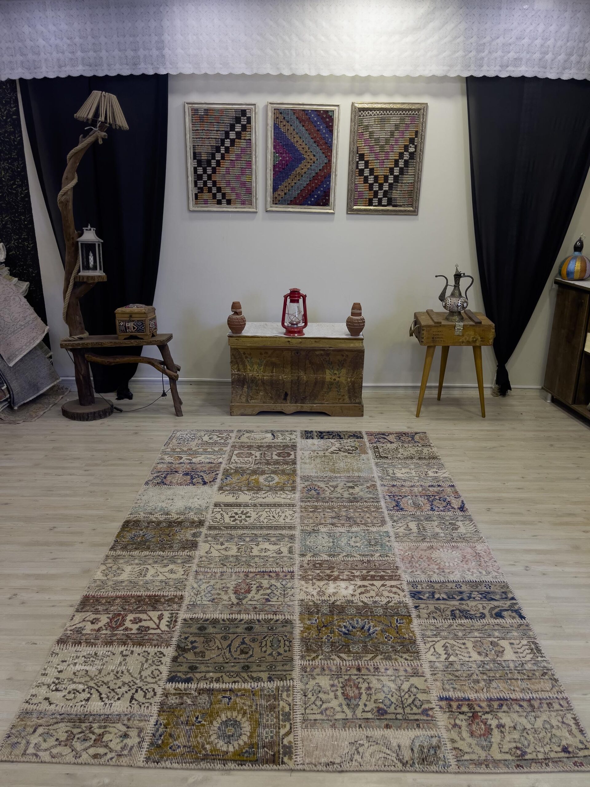 Patchwork Desenli El Yapımı Halı 161x233 cm 4026 - Görsel 7