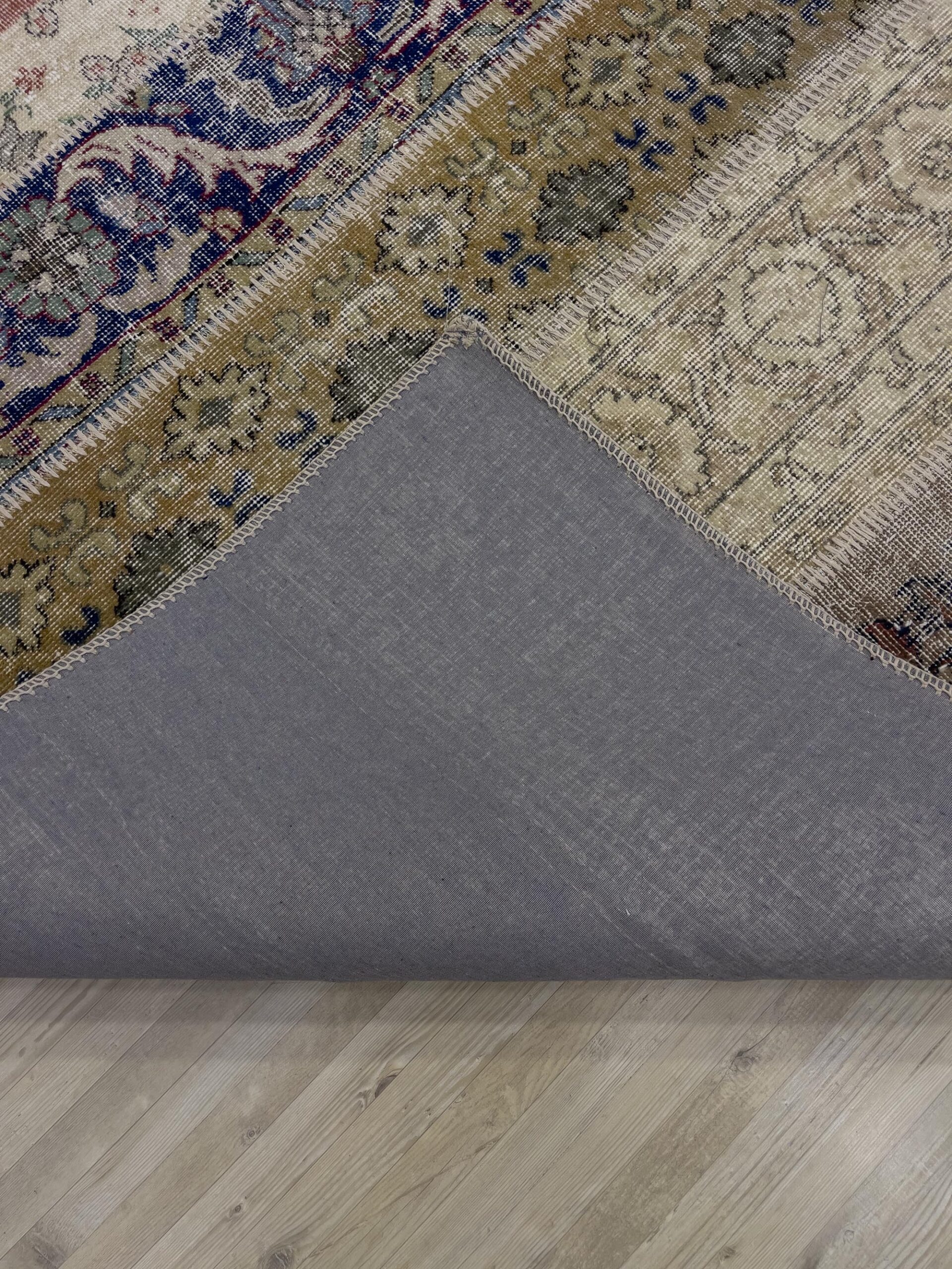 Unique Handwoven Patchwork Rug — detail view 4, handmade vintage rug