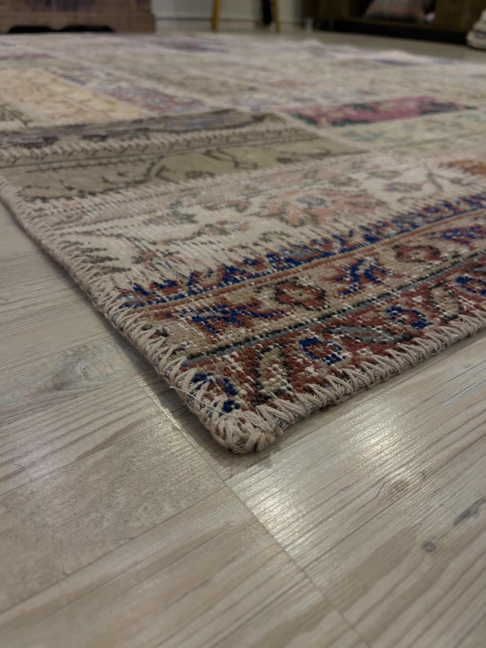 Handmade Patchwork Elegant Design Rug — detail view 4, handmade vintage rug