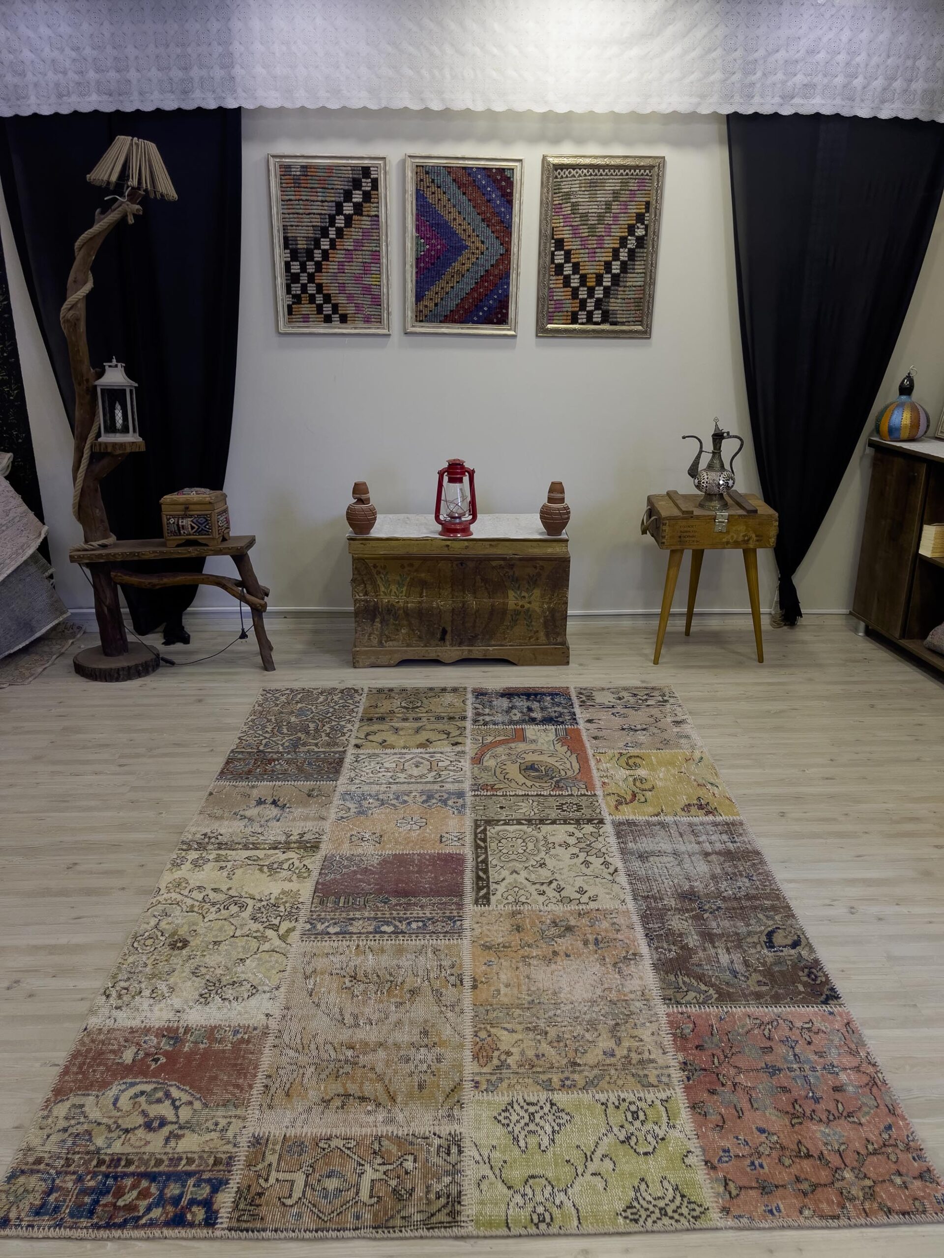 Eşsiz Klasik Gereçk Özel Patchwork Halı 162x231 cm 4029 - Görsel 8