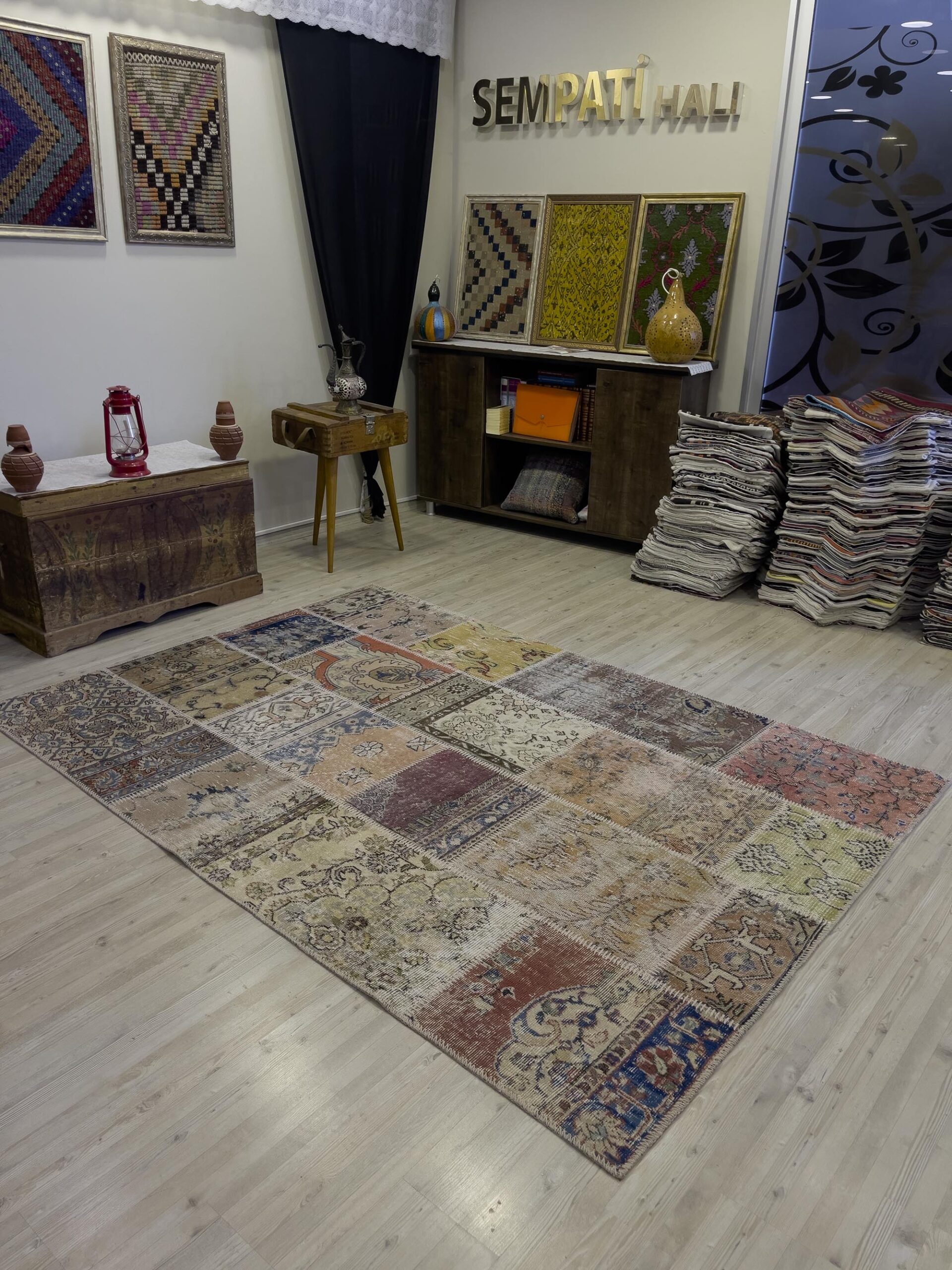 Eşsiz Klasik Gereçk Özel Patchwork Halı 162x231 cm 4029 - Görsel 6