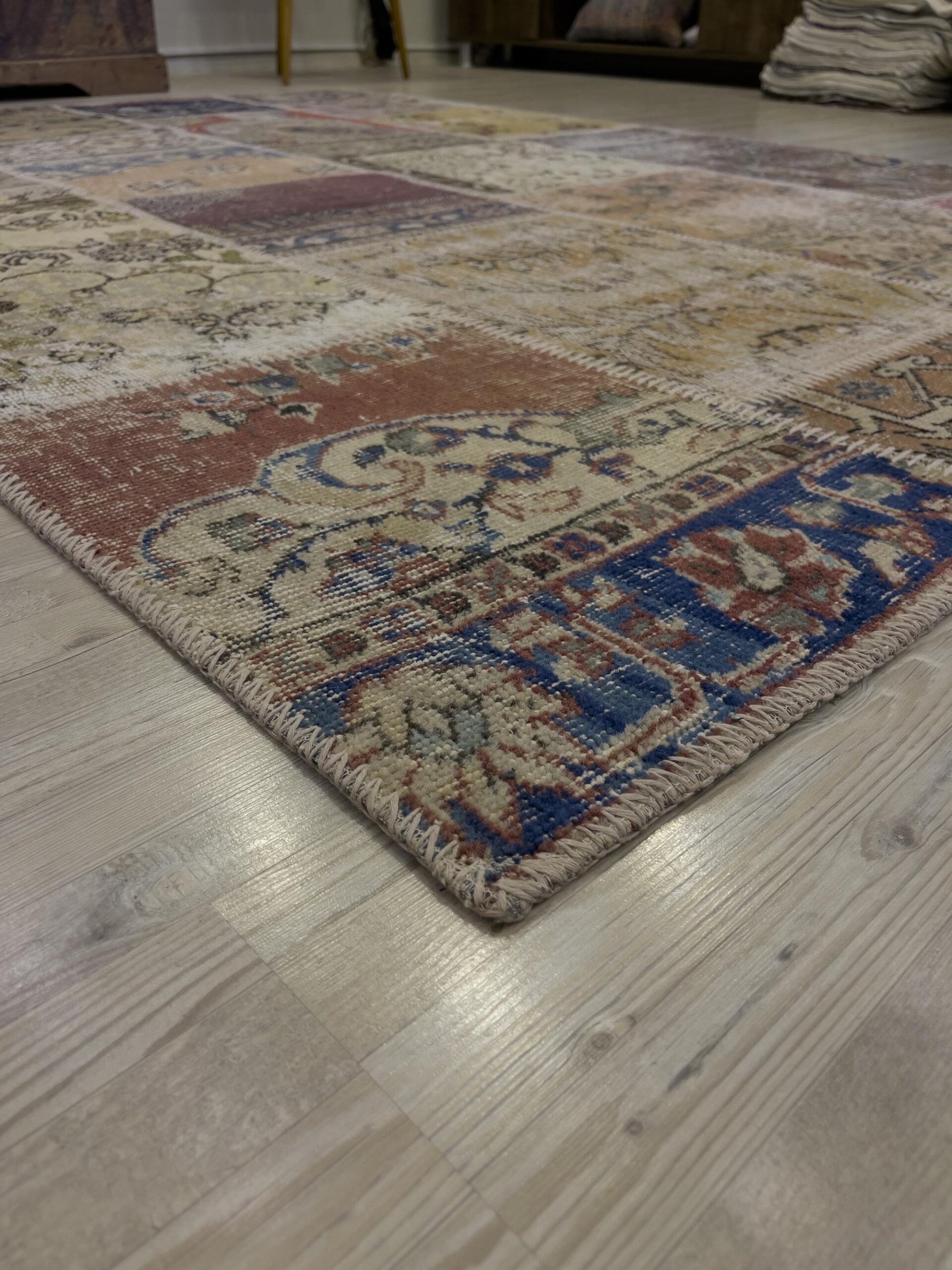 Unique Classic-Style Handmade Patchwork Rug — detail view 5, handmade vintage rug