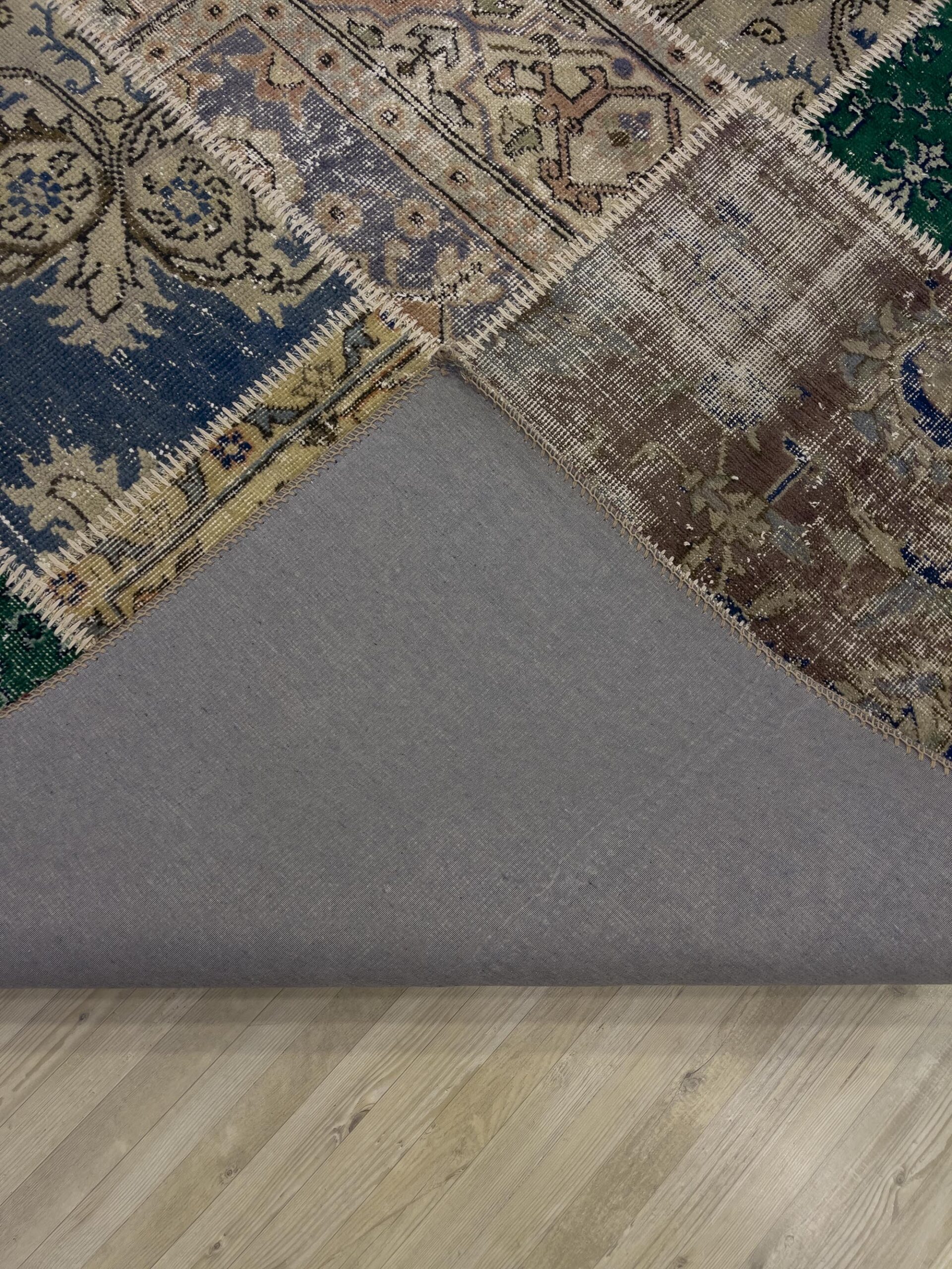 A Unique and Beautiful Custom Patchwork Rug — detail view 3, handmade vintage rug