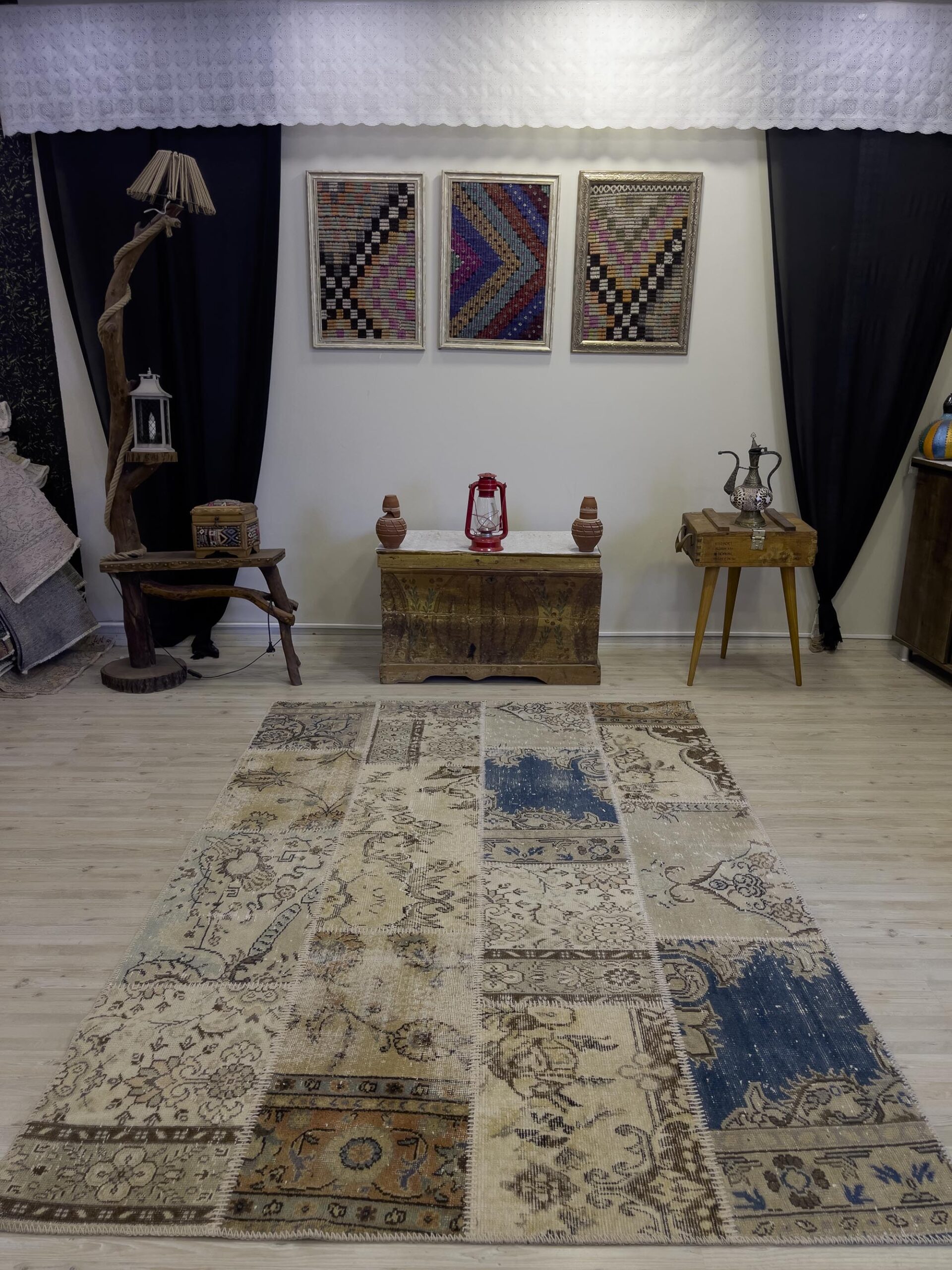 Modern Eşsiz Özel Patchwork Halı 161x232 cm 4035 - Görsel 8