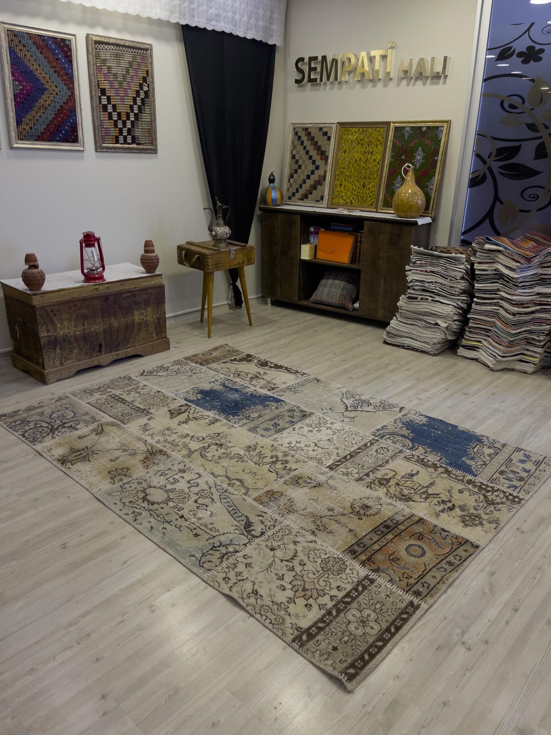 Modern Eşsiz Özel Patchwork Halı 161x232 cm 4035 - Görsel 6