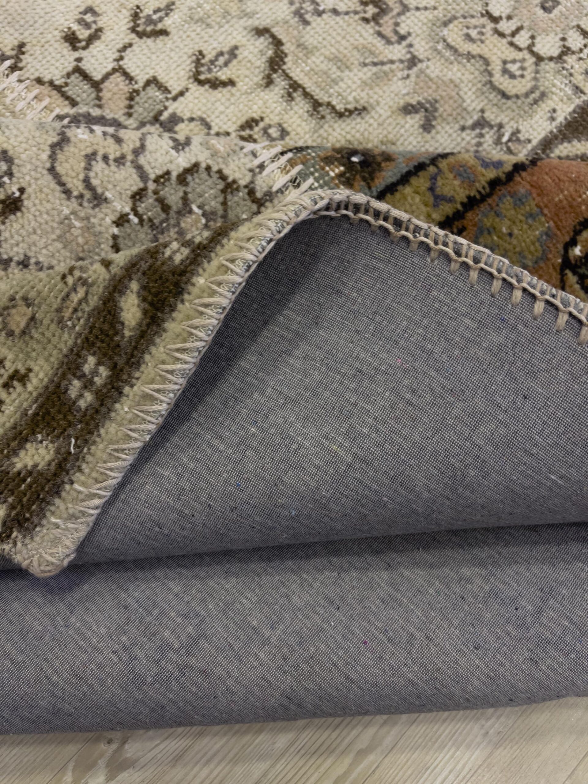 Modern, One-of-a-Kind Custom Patchwork Rug — detail view 2, handmade vintage rug