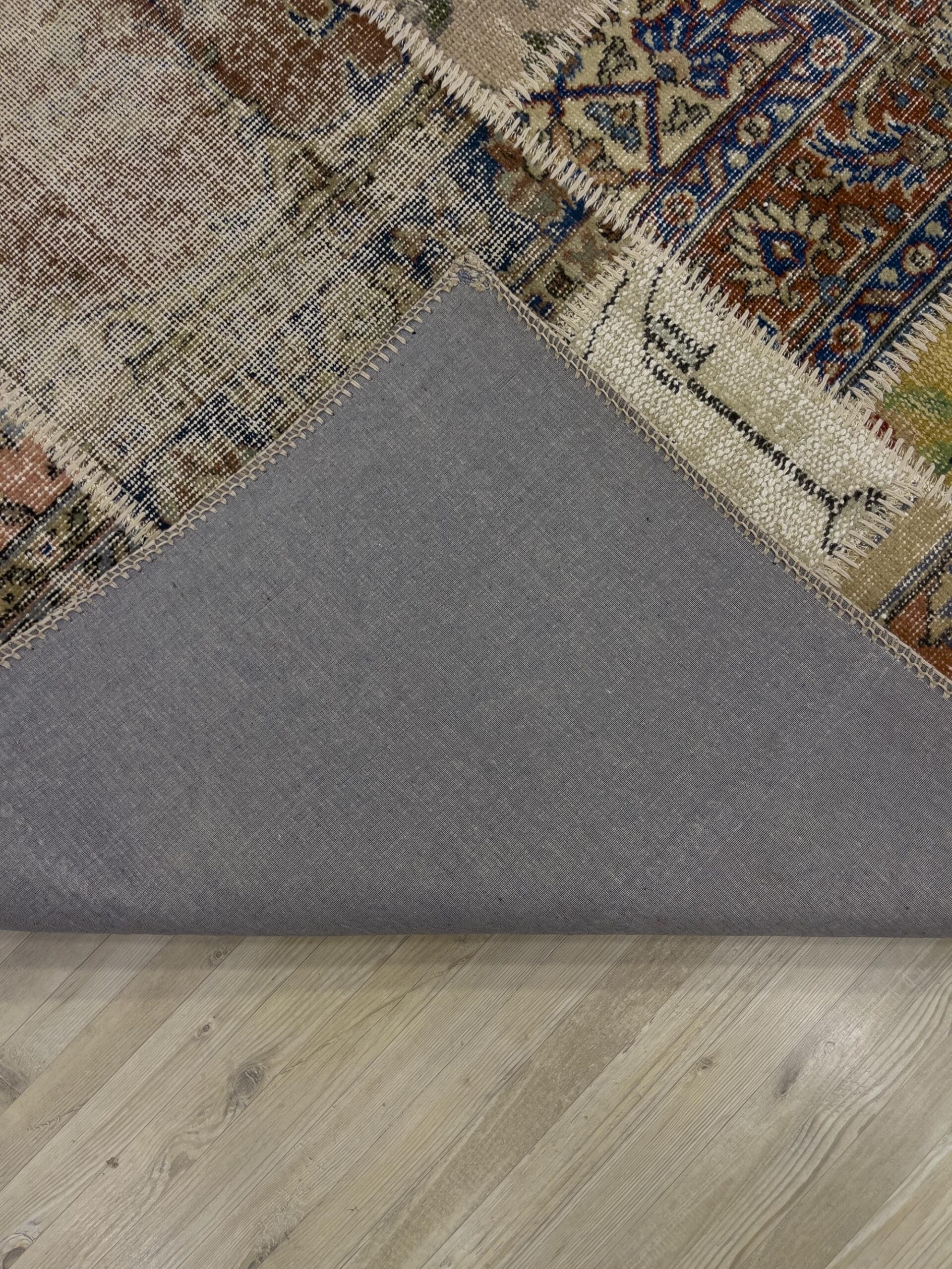 A Unique and Beautiful Handcrafted Patchwork Rug — detail view 2, handmade vintage rug