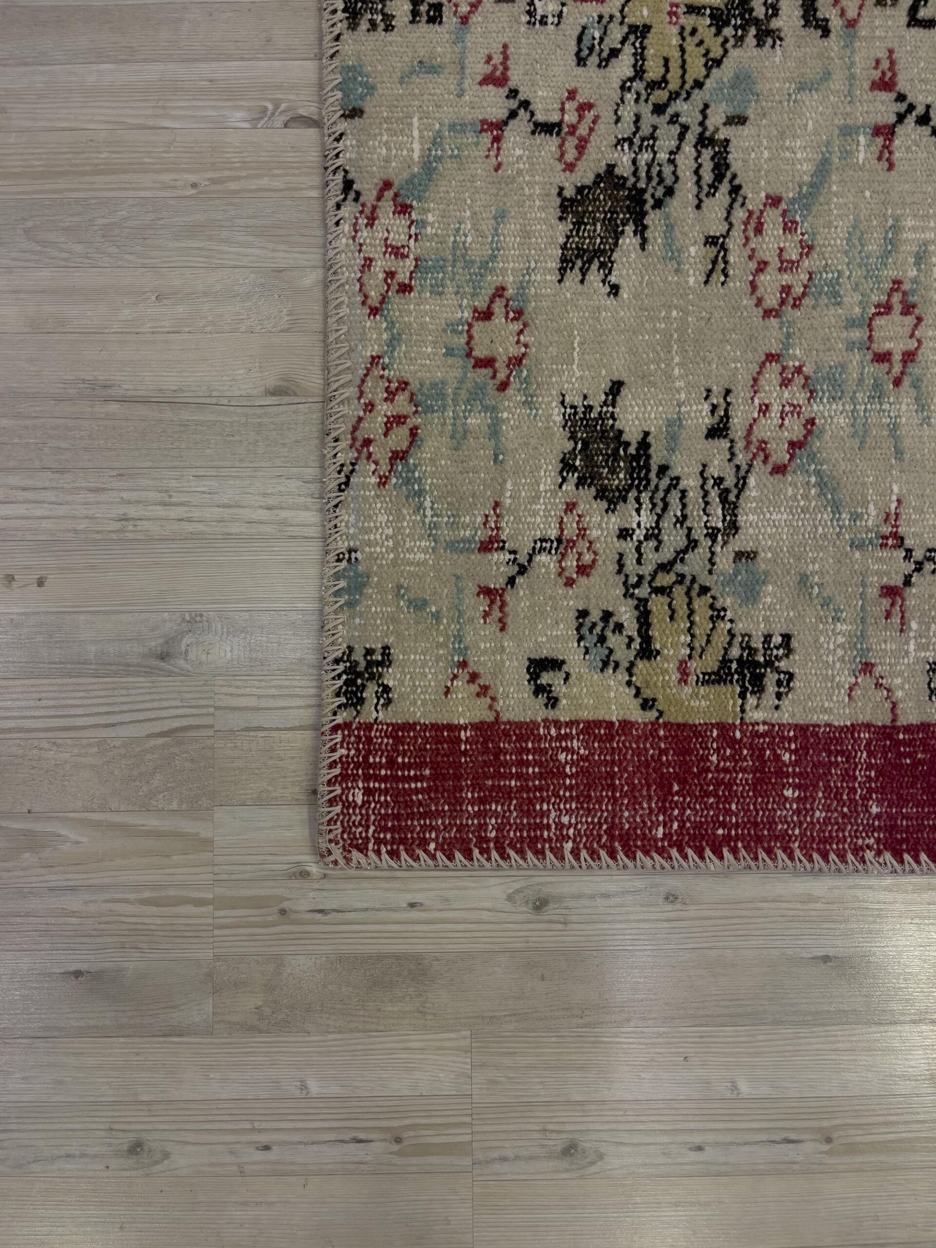 Modern, One-of-a-Kind Custom Patchwork Rug — detail view 4, handmade vintage rug