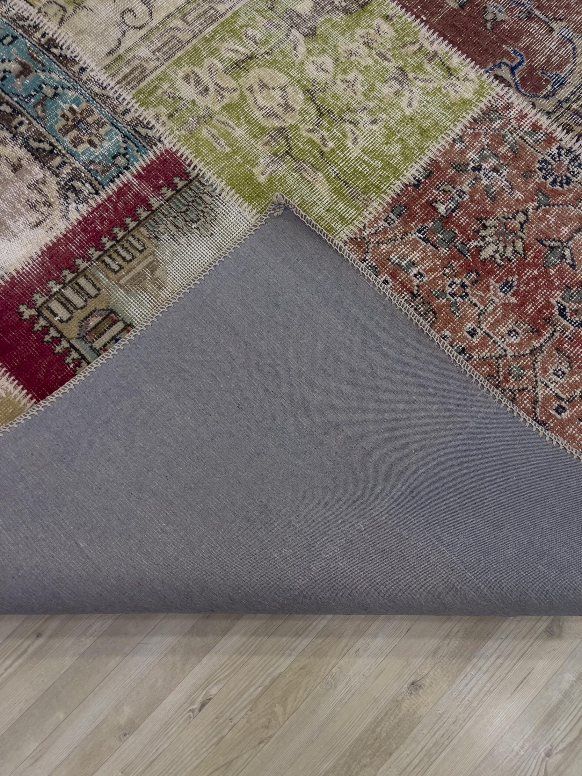 Handmade Patchwork Rug — detail view 3, handmade vintage rug