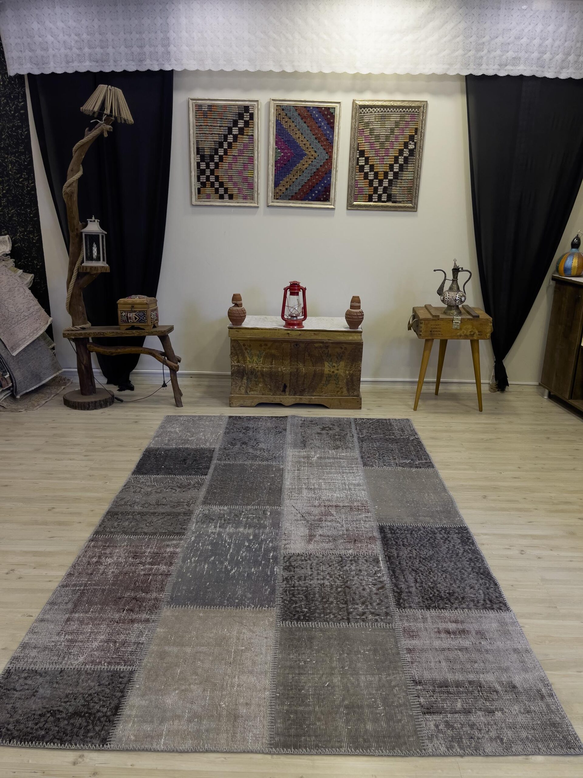 Eşsiz El Dokuma Patchwork Halı 160x245 cm 4039 - Görsel 8