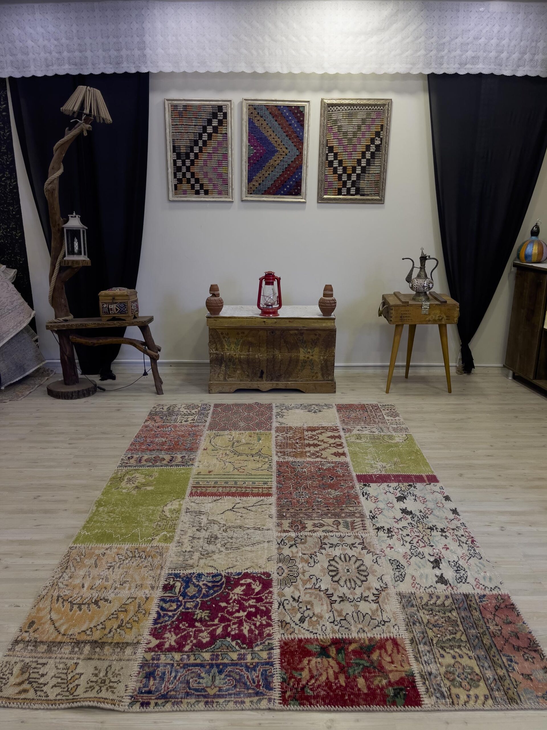 Eşsiz Klasik Gereçk Özel Patchwork Halı 160x233 cm 4041 - Görsel 7