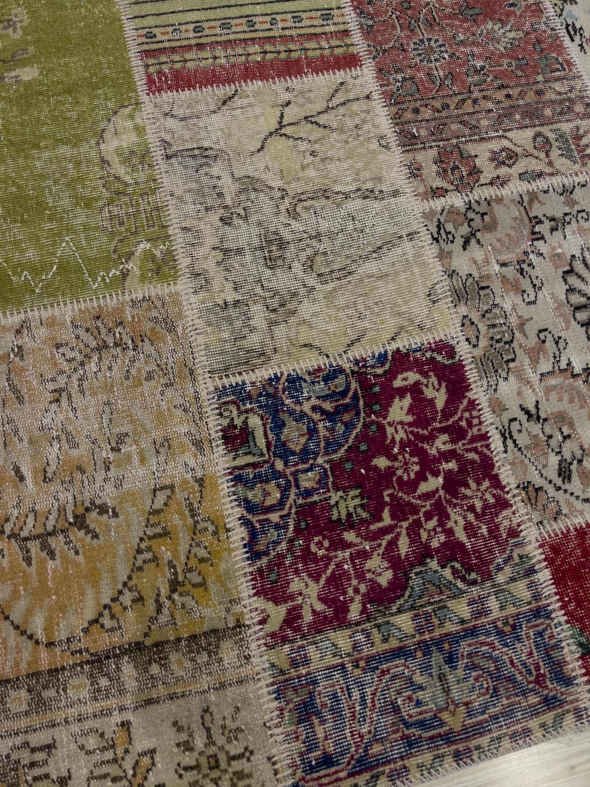 Unique Classic-Style Custom Patchwork Rug — detail view 5, handmade vintage rug