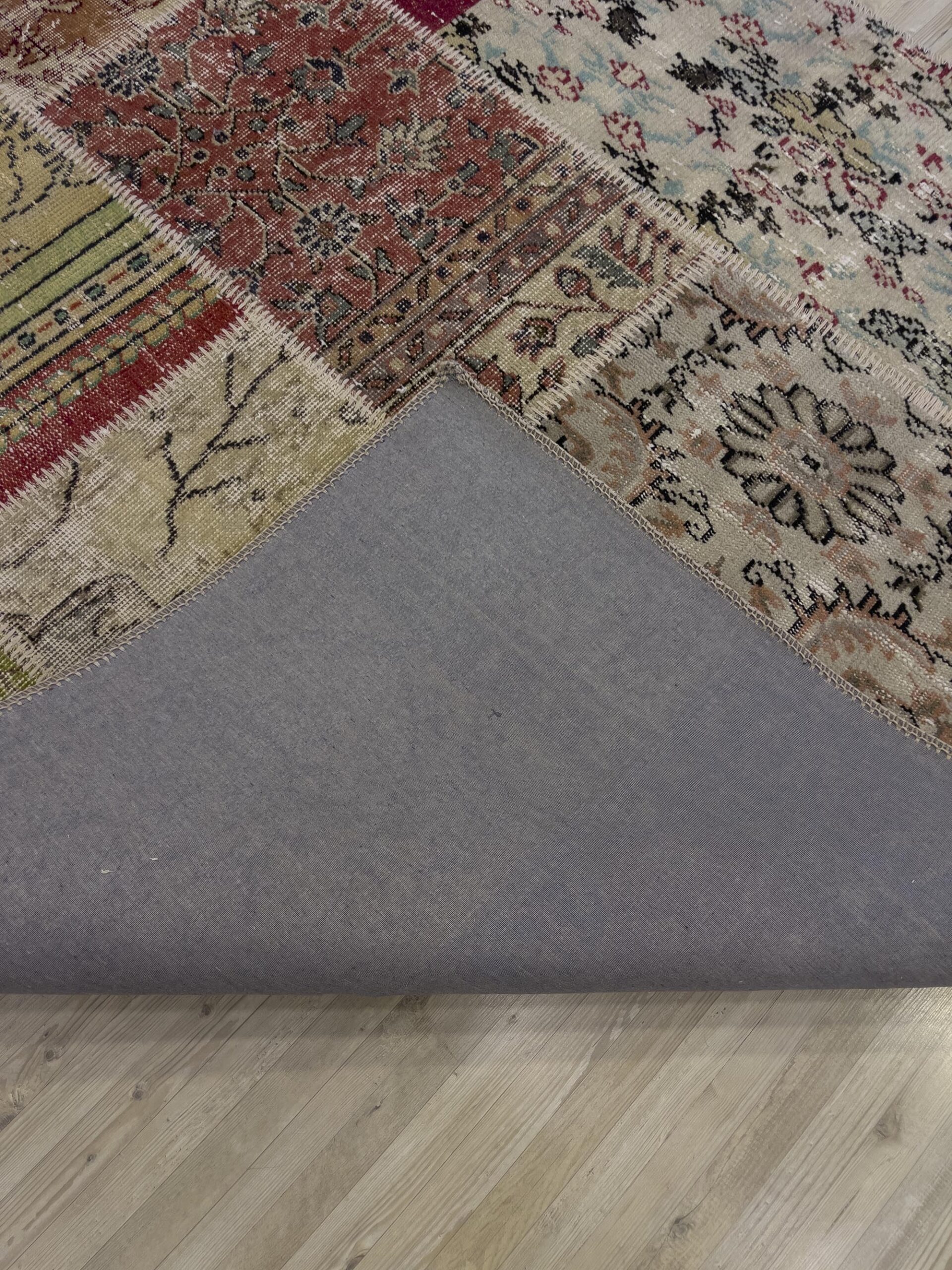 Unique Classic-Style Custom Patchwork Rug — detail view 2, handmade vintage rug