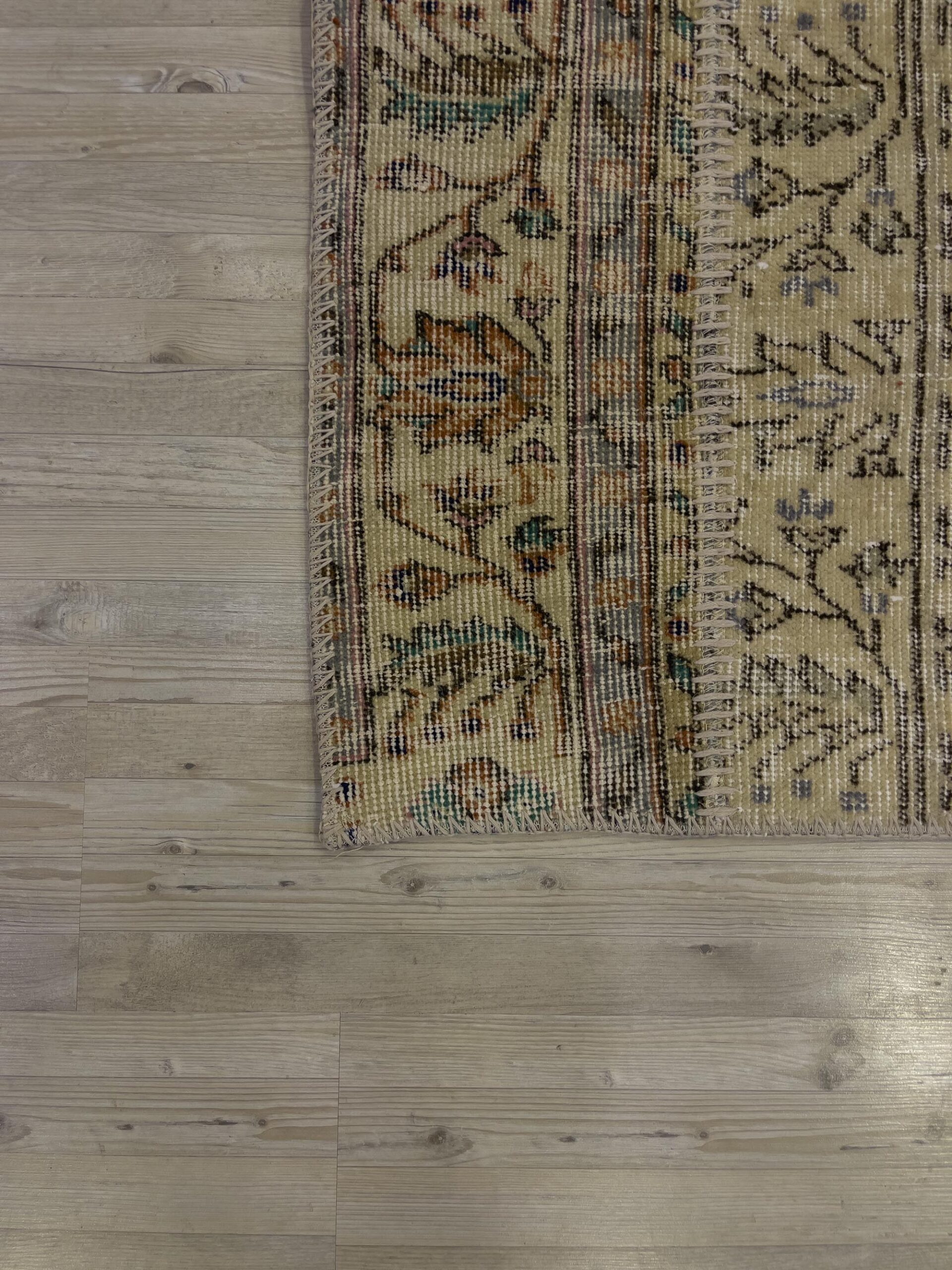 Hand-Woven Distressed Special Patchwork Rug — detail view 4, handmade vintage rug