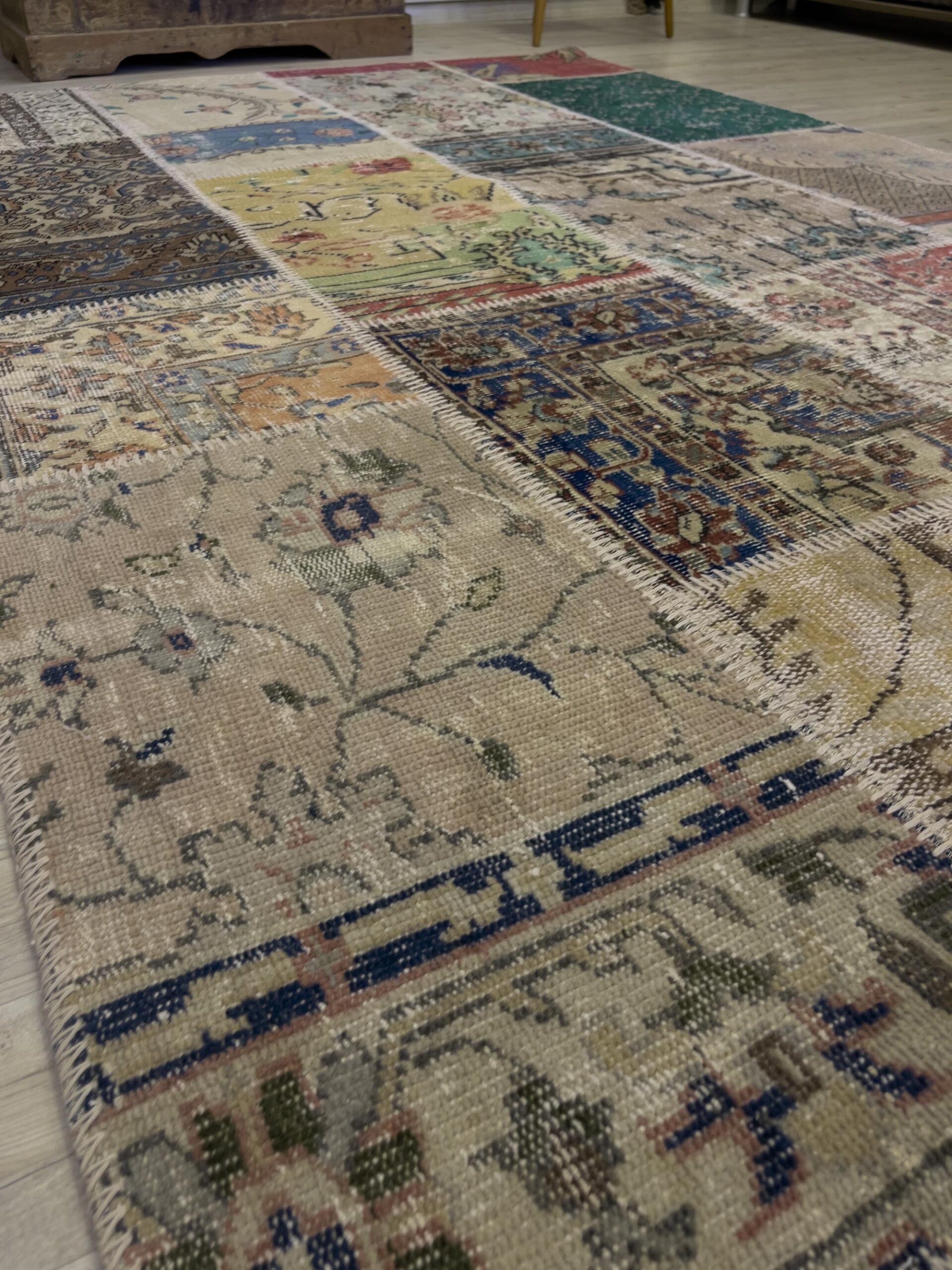 Handmade Patchwork Elegant Design Rug — detail view 5, handmade vintage rug