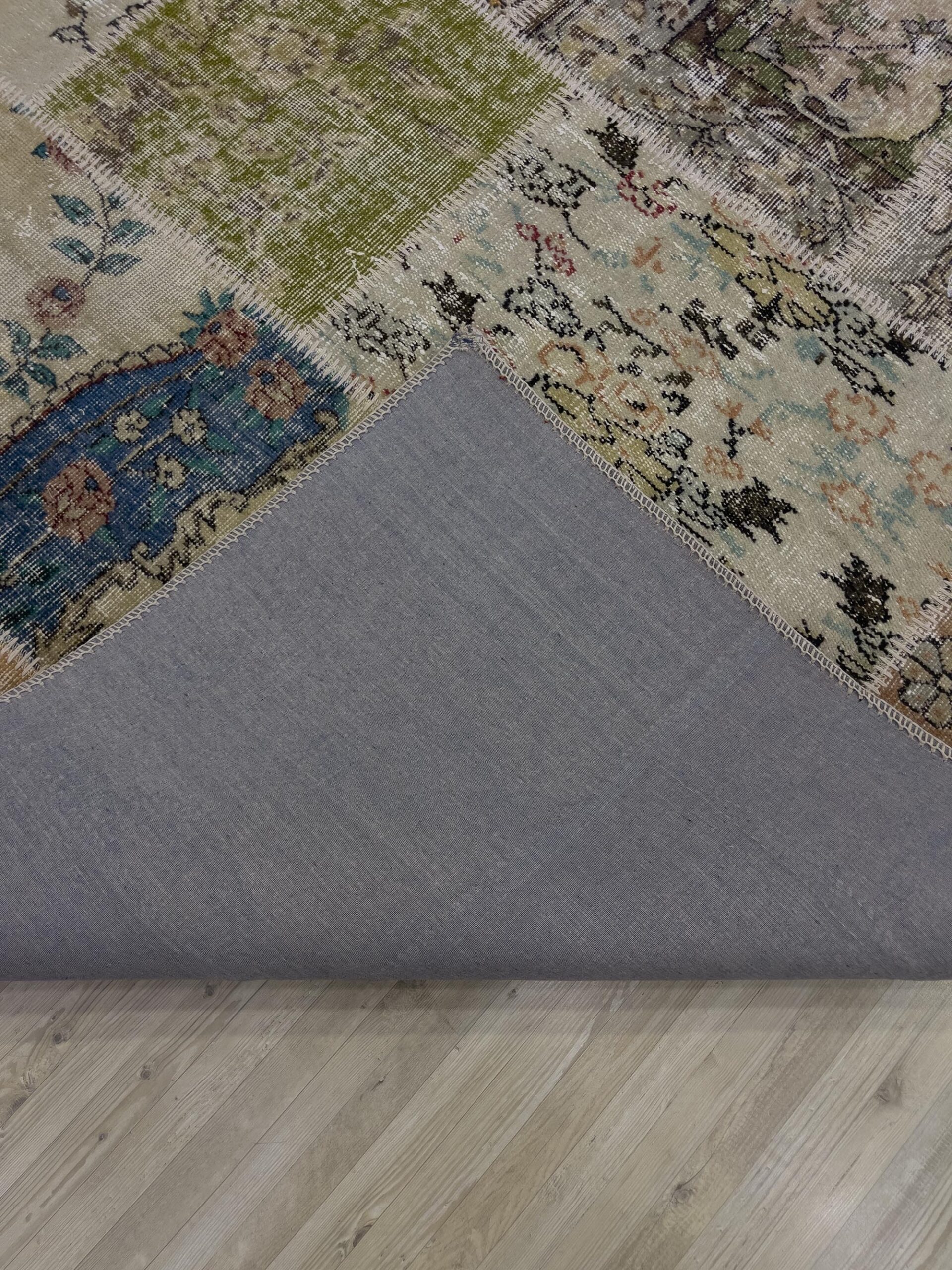 A Unique and Beautiful Custom Patchwork Rug — detail view 3, handmade vintage rug