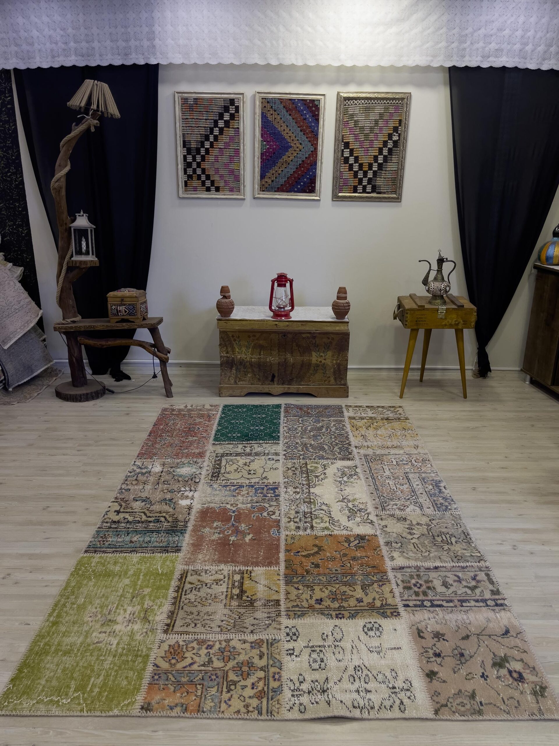 Patchwork Desenli El Yapımı Halı 160x234 cm 4050 - Görsel 8