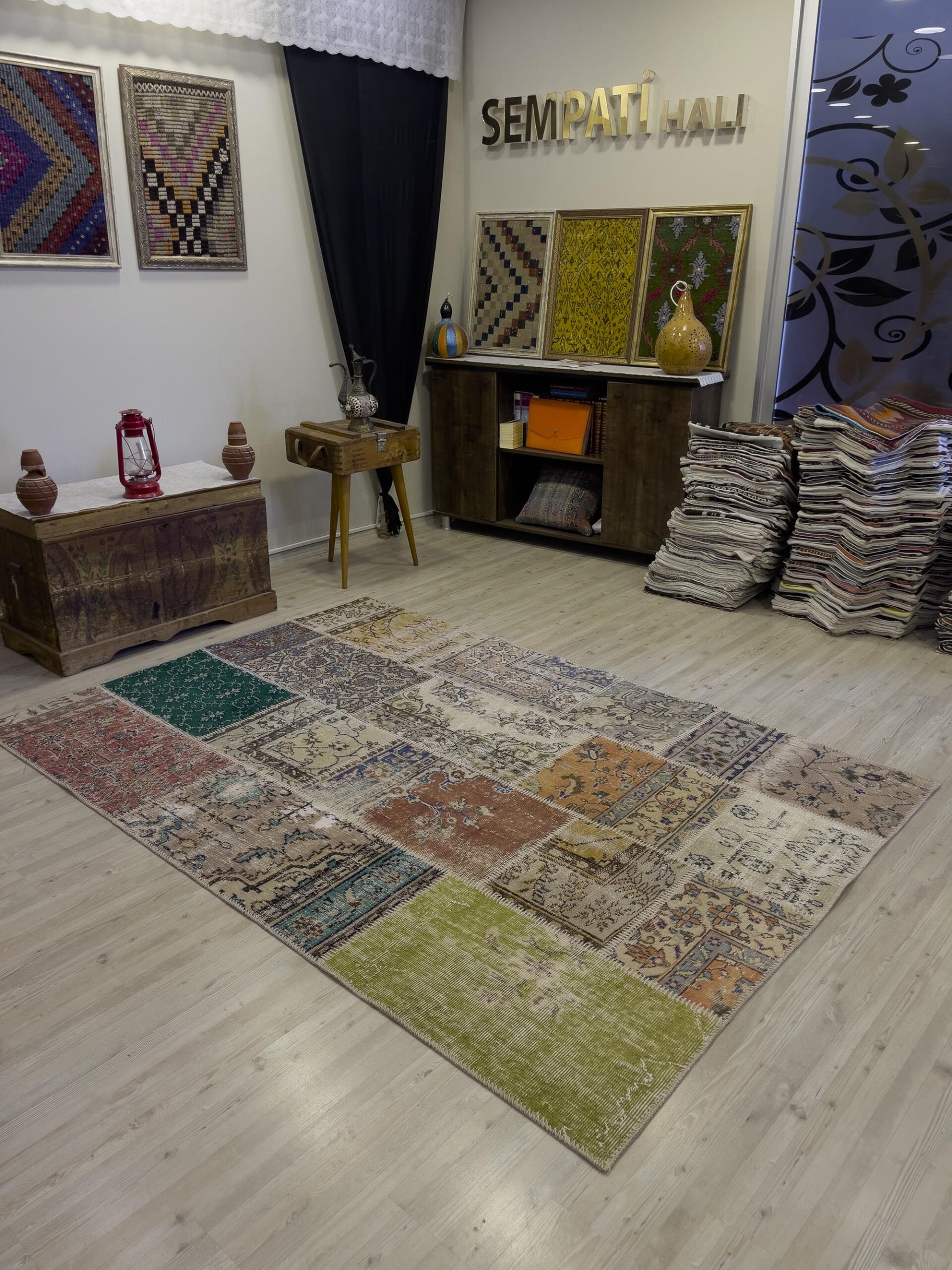 Patchwork Desenli El Yapımı Halı 160x234 cm 4050 - Görsel 6