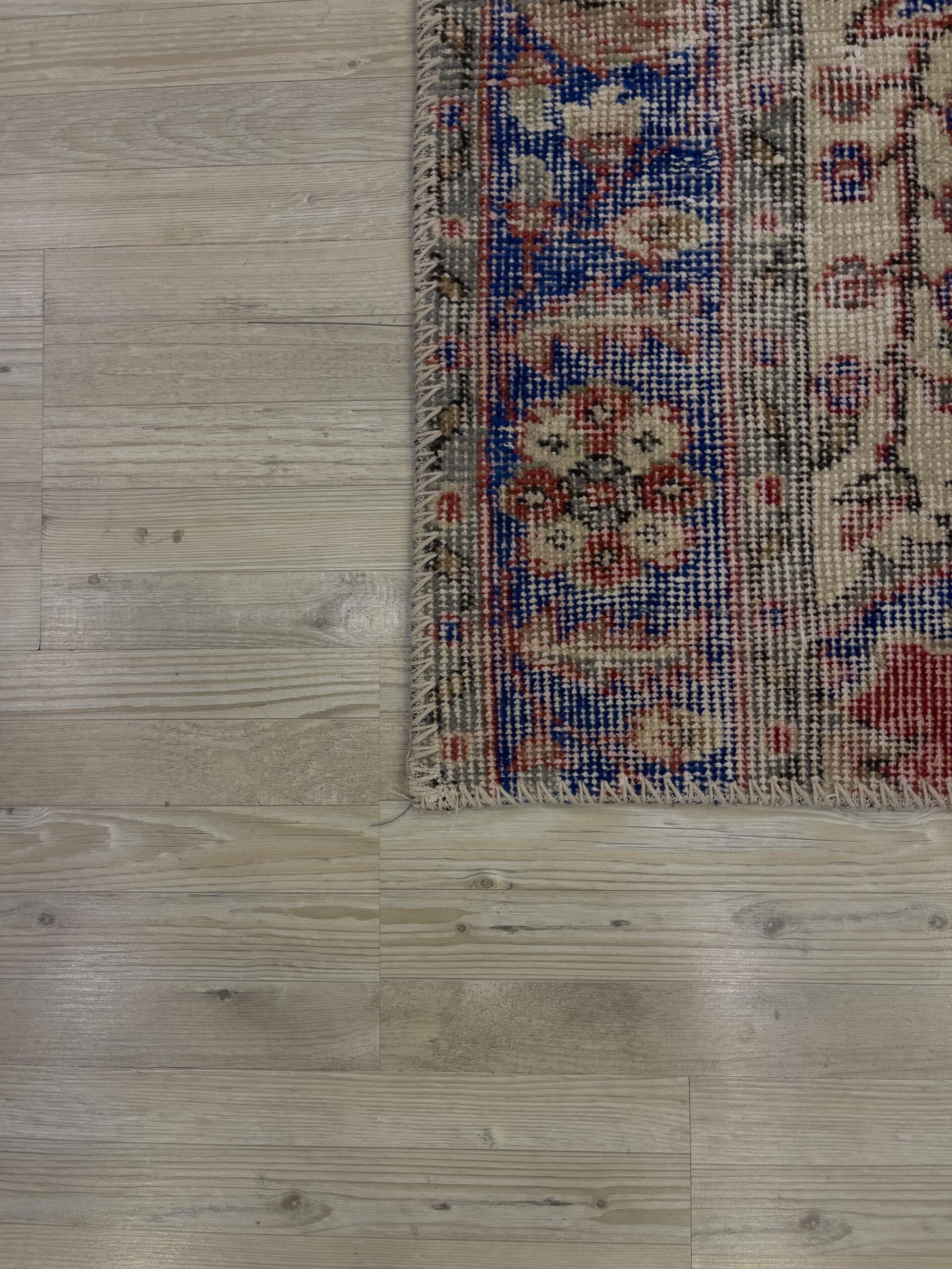 Hand-Woven, Distressed, Custom Patchwork Rug — detail view 4, handmade vintage rug