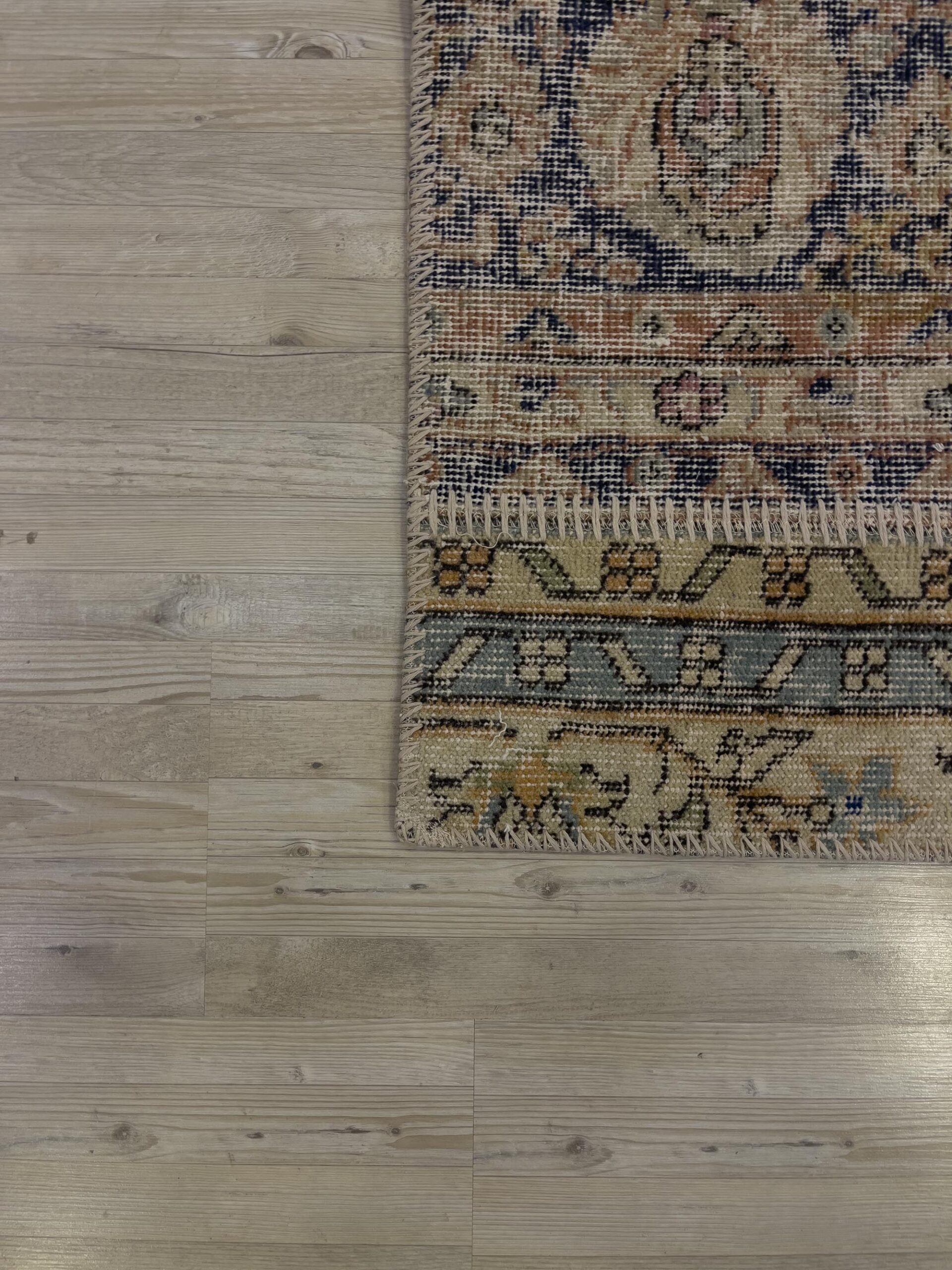 Unique Hand-Woven Patchwork Rug — detail view 5, handmade vintage rug