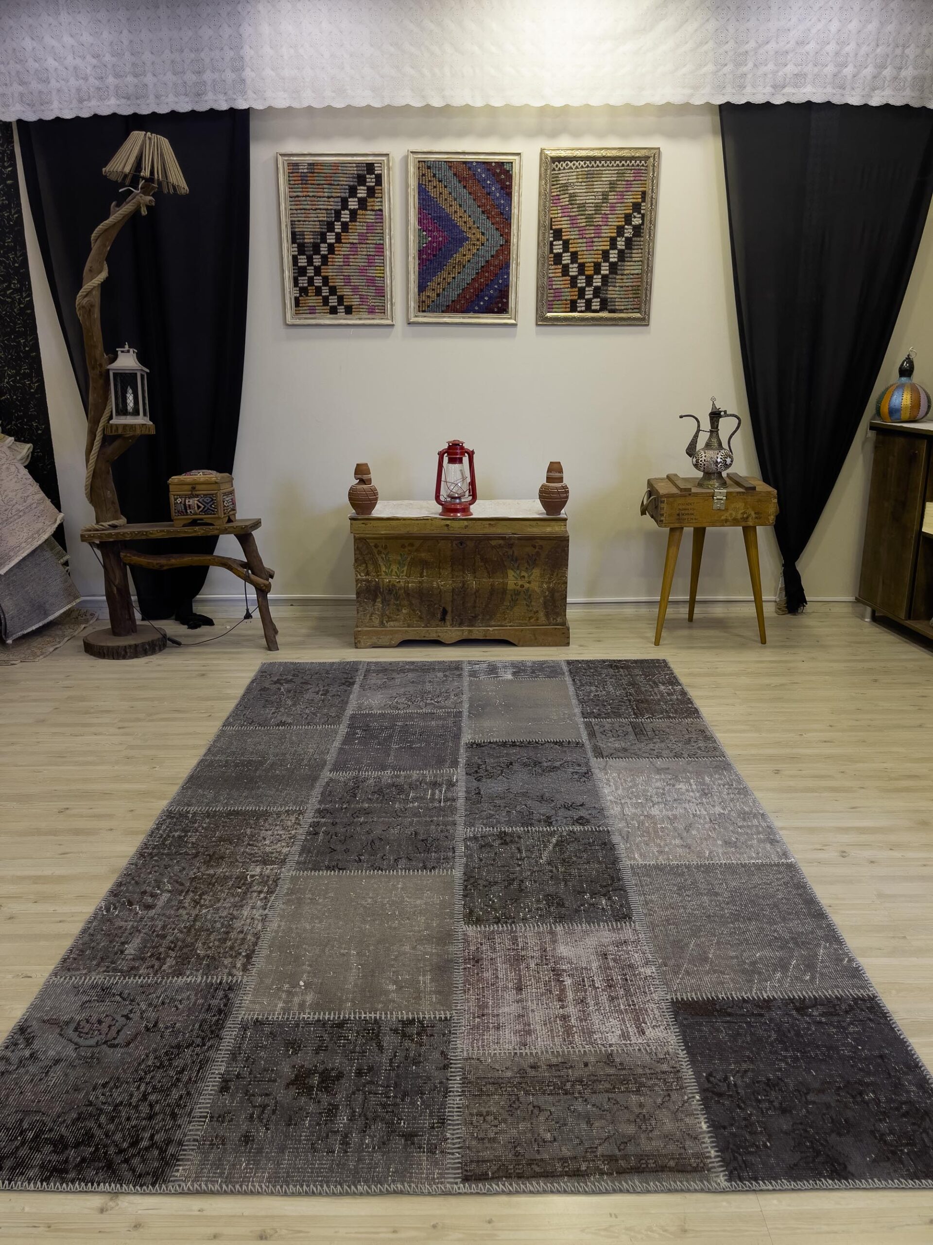 Eşsiz Klasik Gereçk Özel Patchwork Halı 160x246 cm 4065 - Görsel 7