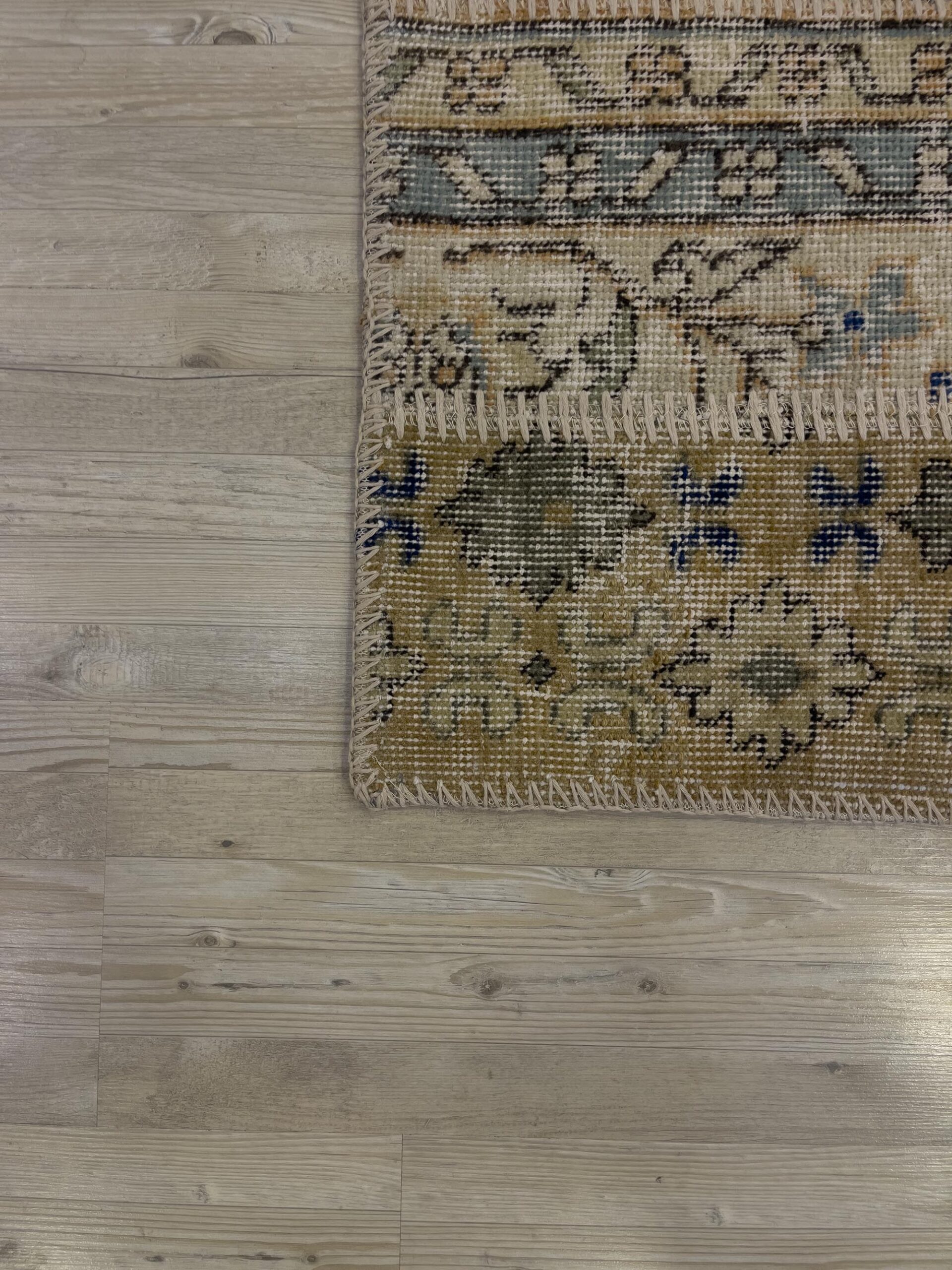 Hand-Woven Distressed Special Patchwork Rug — detail view 4, handmade vintage rug