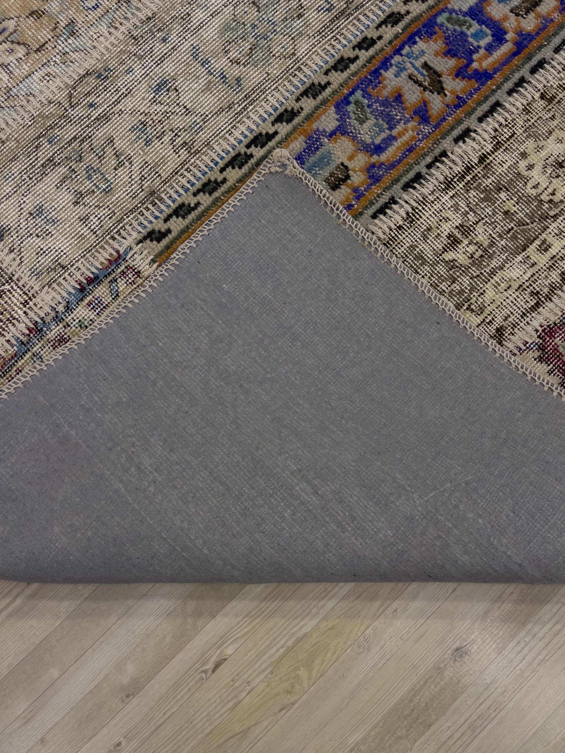 Hand-Woven Distressed Special Patchwork Rug — detail view 3, handmade vintage rug