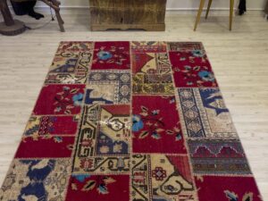El Dokuma Eskitme Özel Patchwork Halı  162x237 cm 4067