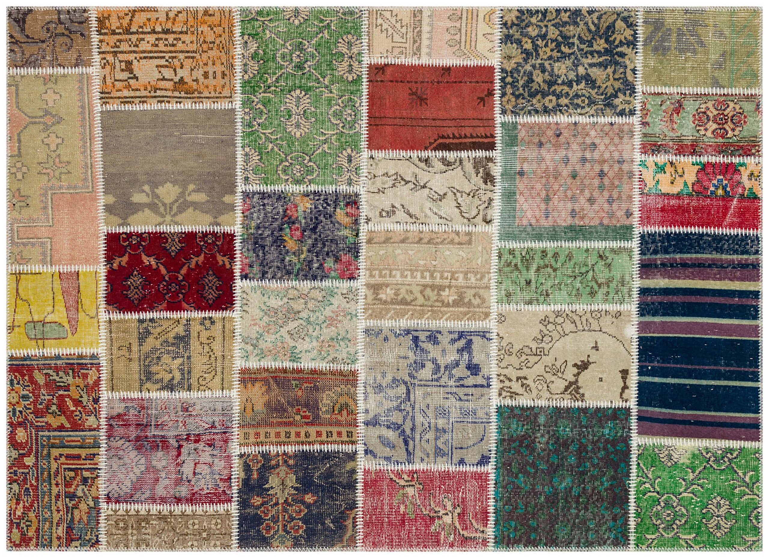 Handmade Patchwork Rug — detail view 2, handmade vintage rug